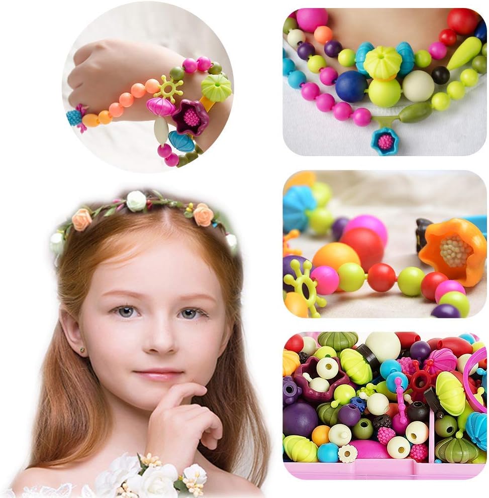 Hot GILI Pop Beads - Jewelry Making Kit for 3 4 5 6 7 8 Year Old Little Girls - Arts and Crafts Toys for Kids Age 4yr-8yr - Necklace Bracelet Creativity Snap Set Top Best Christmas Birthday Gifts (500pcs)