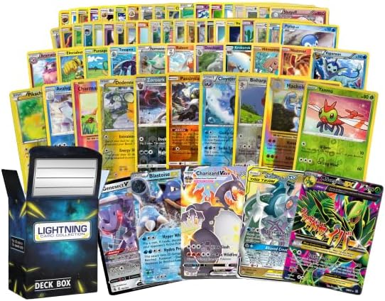 Hot50 Pokemon Cards Plus a Rare Legendary Pokemon Card | Bundle with LCC Deck Box