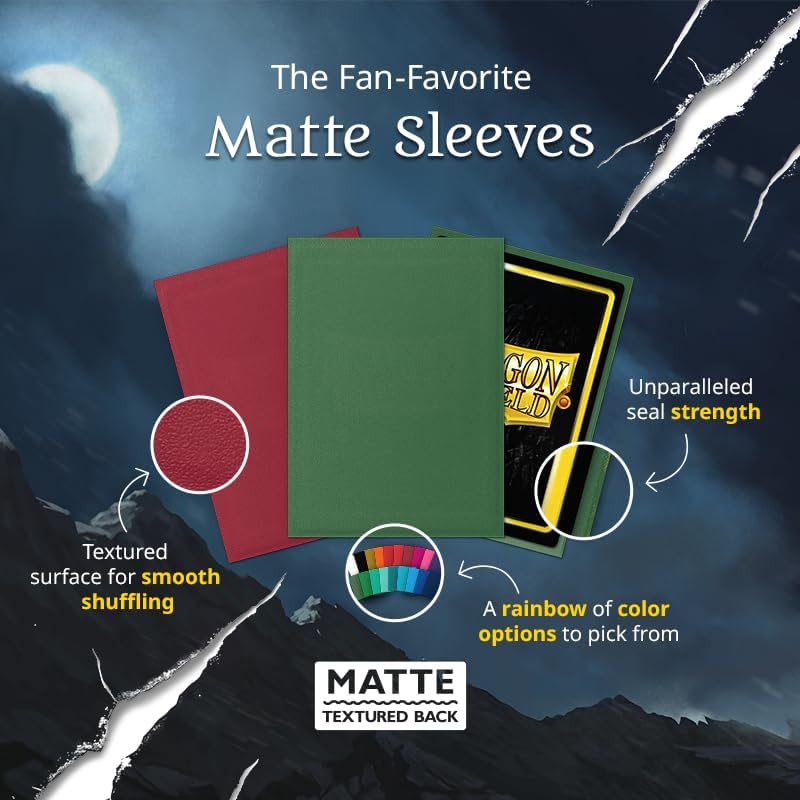 Hot Dragon Shield | Standard Size Matte Card Sleeves | 100 CT - Smooth & Tough TCG Sleeves - Compatible with Pokemon, Flesh & Blood, One Piece & Magic The Gathering | Amethyst