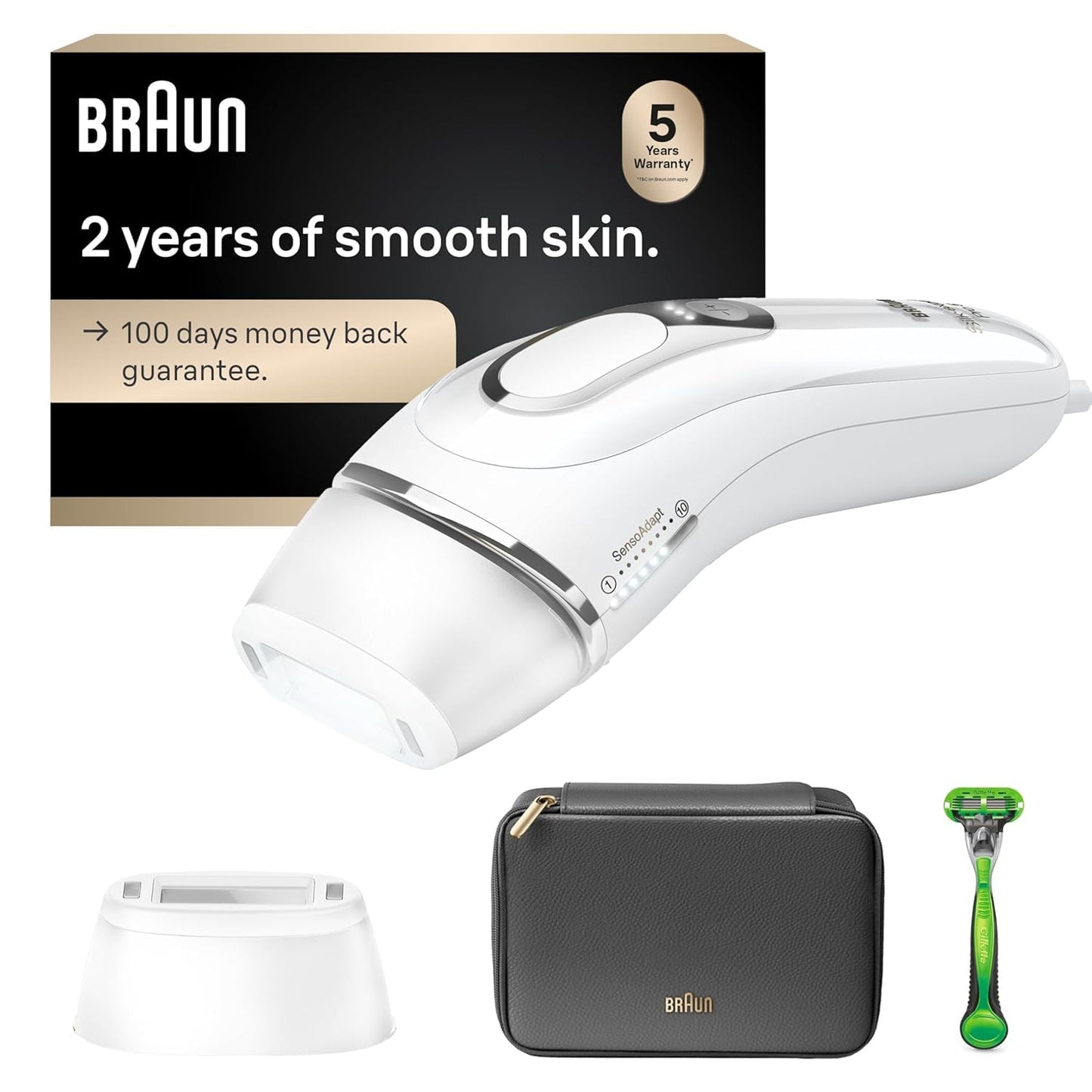 HotBraun IPL, Silk·Expert Pro 5, IPL Hair Removal for Women and Men, Permanent Laser Hair Reduction At-Home, 2 Heads, Pouch, IPL5137