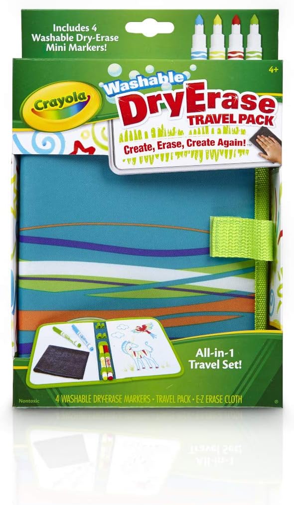 Hot Crayola Washable Dry Erase Travel Pack, Whiteboard for Kids, Ages 4, 5, 6, 7