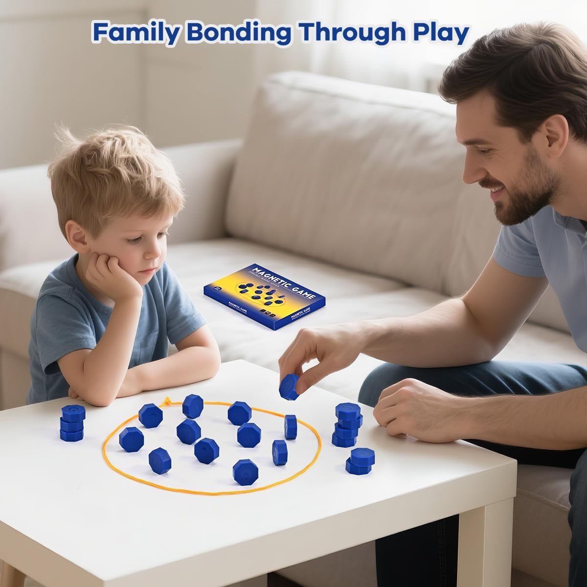 Hot Bameca Magnetic Chess Game with Full-Size Stones, Magnet Game with String | for Family & Party & Travel & Camping, Puzzle Strategy Games, 2 Player Games for Kids & Adults