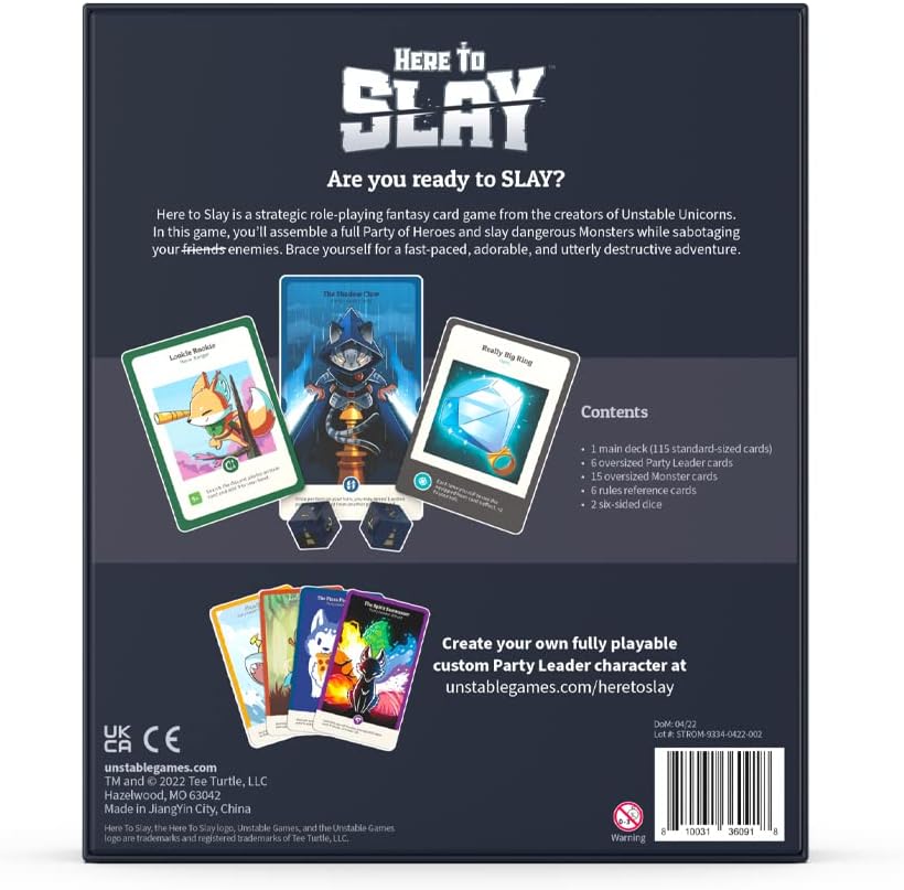 Hot Unstable Games Here to Slay Card Game - Fantasy Adventure Strategy Game for 2-6 Players, Ages 10 and Up - Family Game Night Card Game from the Creators of Unstable Unicorns