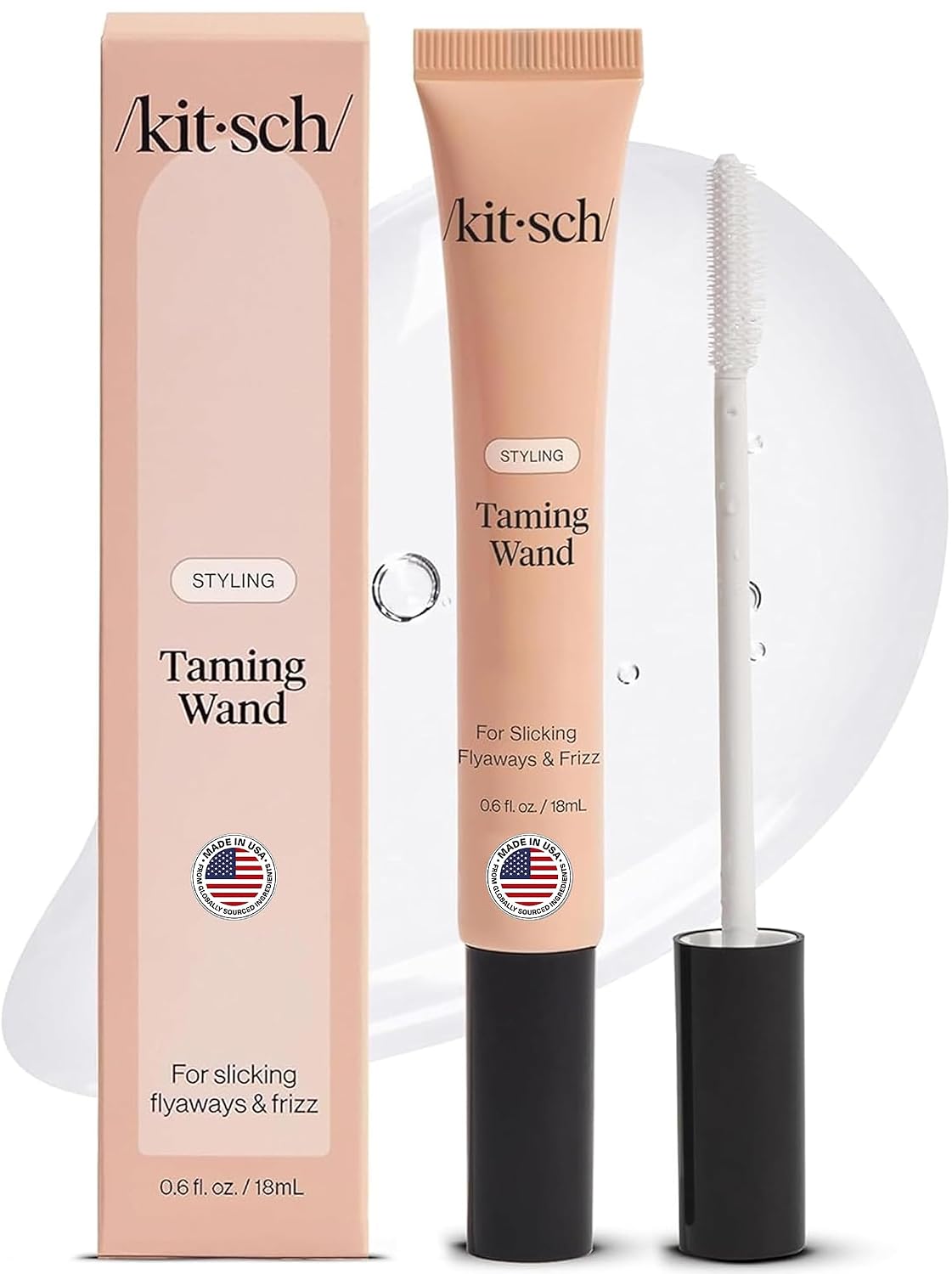 HotKitsch Hair Taming Wand - Fly Away Stick For Hair with Biotin, Aloe & Vitamin E | Clear Hair Mascara for Flyaways, Slick Back Style | Travel Size - 18mL