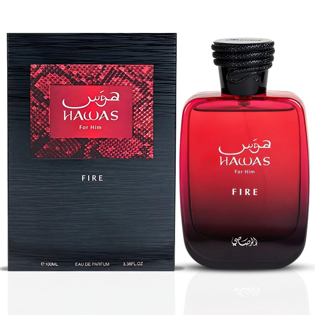 Hot RASASI Hawas Fire Eau De Parfum Spray 100ML(3.4 Oz) - Bold Long Lasting Arabian Perfume For Men With A Fiery Essence - Indulge In A Luxurious Perfume Men That Captures Masculine Elegance And Strength