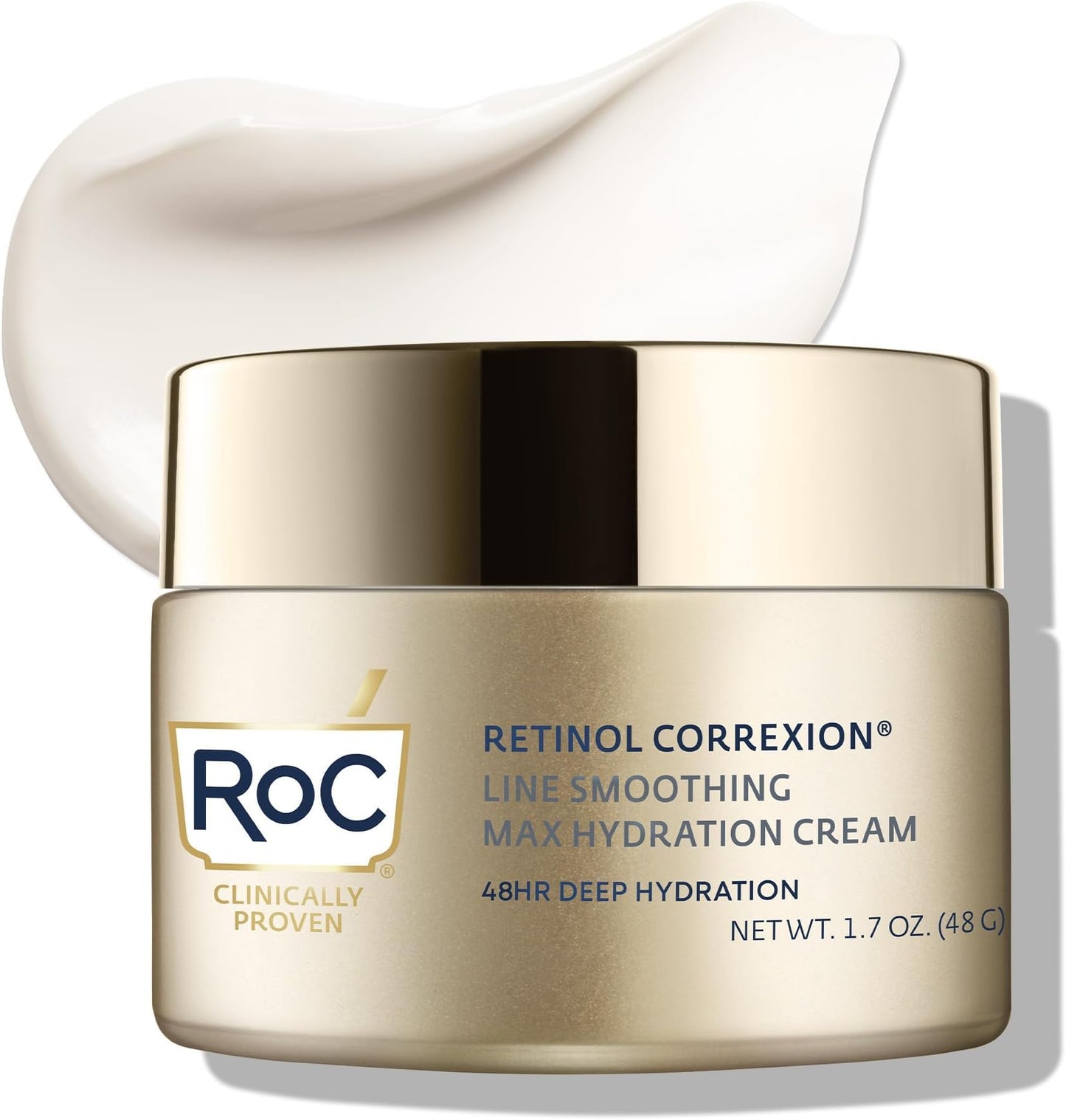 HotRoC Retinol Correxion Max Hydration Anti-Aging Daily Face Moisturizer with Hyaluronic Acid, Fragrance-Free, Oil Free Skin Care, 1.7 Ounces (Packaging May Vary)
