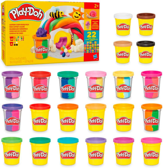 HotPlay-Doh 22 Pack Ultimate Color Variety, Bulk Assorted Colors, 2 & 4 Ounce Modeling Compound Cans, Kids Arts & Crafts, Preschool Toys, Ages 2+ (Amazon Exclusive)
