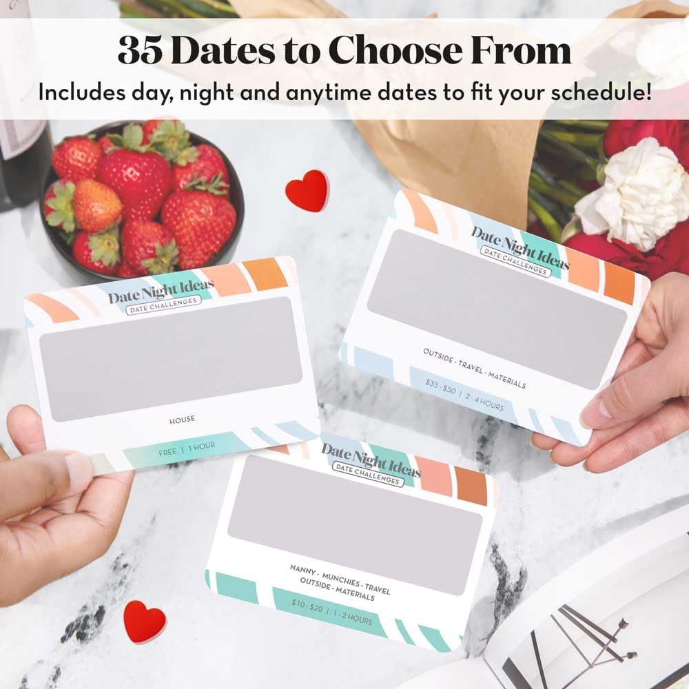 Hot35 Scratch Off Date Night Ideas, Couples Gifts for Him, Her, Girlfriend, Boyfriend, Wife or Husband - Women or Men Anniversary Card Game, Engagement Gifts for Couples, Bridal Shower, Wedding, Birthday