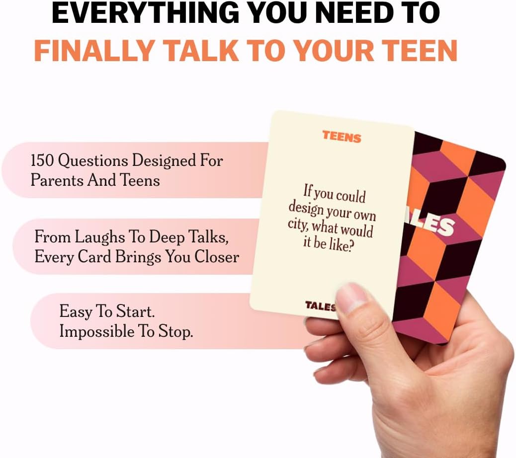 Hot TALES 150 Conversation Cards, Perfect for Dinners, Road Trips, Classrooms & Game Nights, Gifts & Gatherings, Conversation Starters to Spark Creativity
