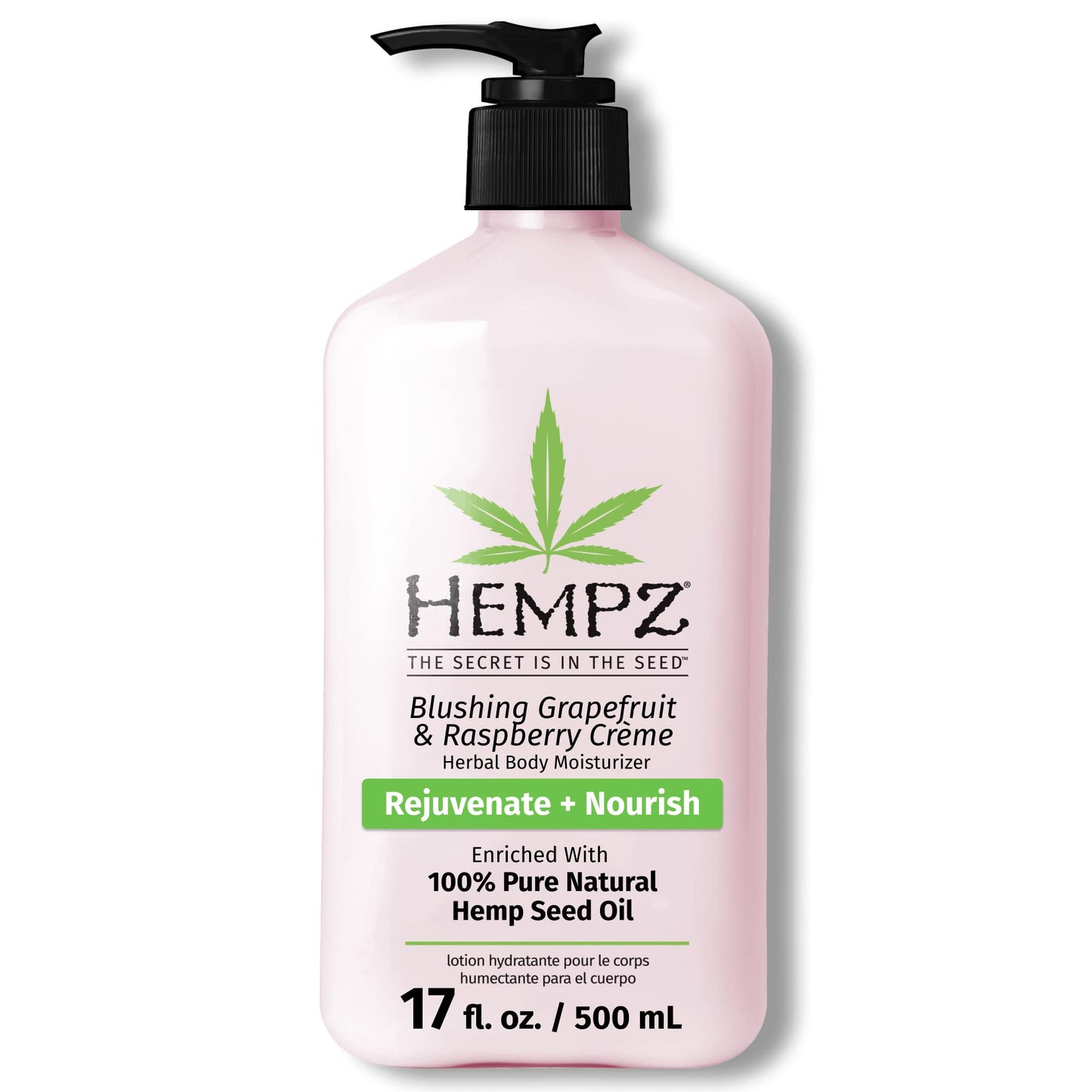 HotHempz Original, Natural Hemp Seed Oil Body Moisturizer with Shea Butter and Ginseng, Original Scent, Floral Banana, 17 Fl.Oz ( Packaging may vary )