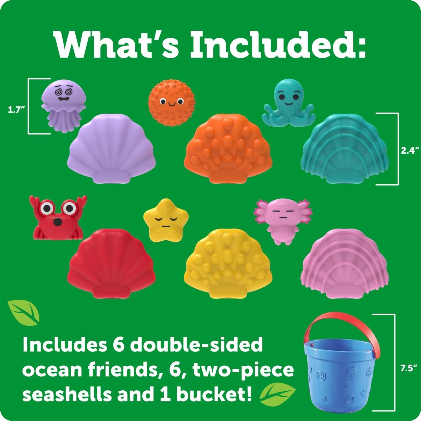 Hot Learning Resources Ocean Emotions Seashells | Sea Animals and Bucket, Sand Toys for Sandbox, Kids Beach Toys, Summer Sensory Bin Toy, Outdoor Water Toddler Toy
