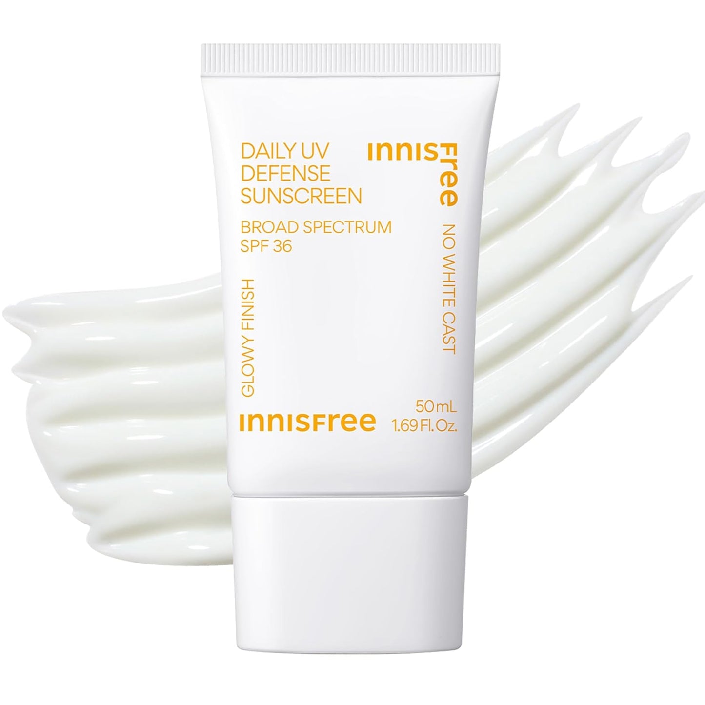 Hotinnisfree Daily UV Defense SPF 50+ PA++++ Korean Face & Body Sunscreen, Broad Spectrum, Invisible Finish, No White Cast, Lightweight, Hydrating