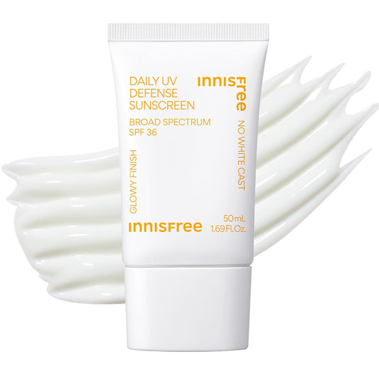 Hotinnisfree Daily UV Defense SPF 50+ PA++++ Korean Face & Body Sunscreen, Broad Spectrum, Invisible Finish, No White Cast, Lightweight, Hydrating