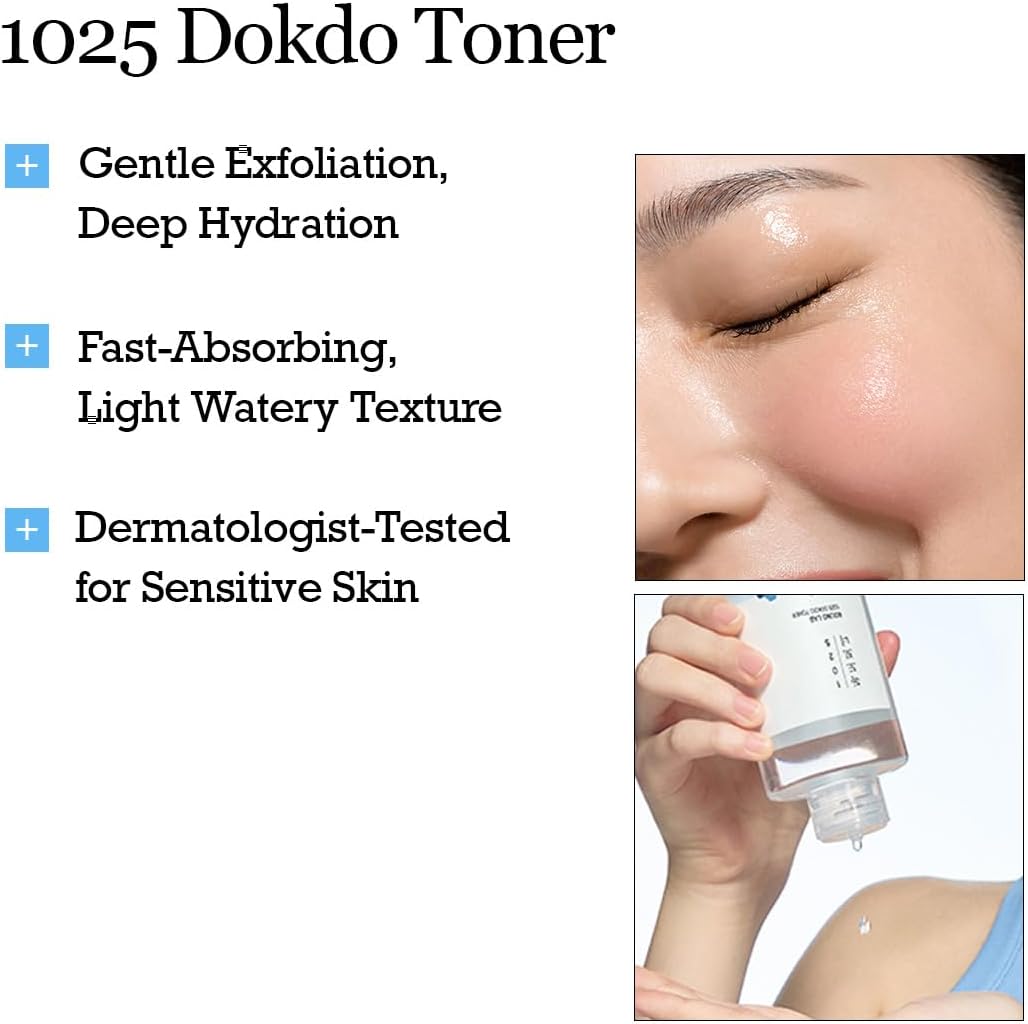 HotROUND LAB 1025 Dokdo Toner 6.76 Fl Oz, Oil Control and Reduces Excess Sebum, Gentle Exfoliating Facial Toner, Deep Sea Water for Moisturization, Soft Finish Without Stickiness, Korean Skin Care | Oil Control and Reduces Excess Sebum, Gentle Exfoliating