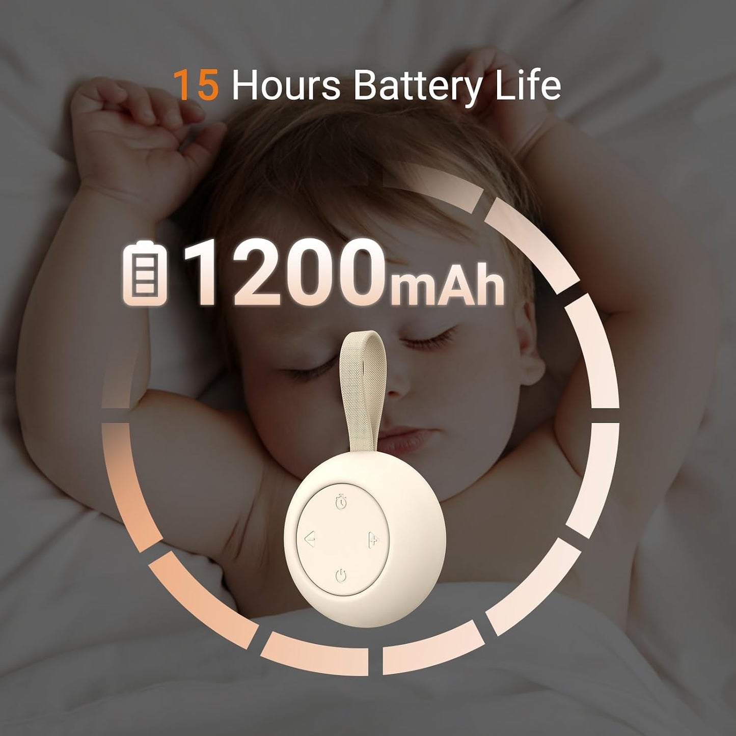 HotPortable Baby Sound Machine [White Noise for Babies Kids Adults][Timer Function][20 Soothing Sounds][Sleep Soother] 15 Hours Battery Life, Travel,Registry,Gifts,Shower,Clips on Baby Stroller
