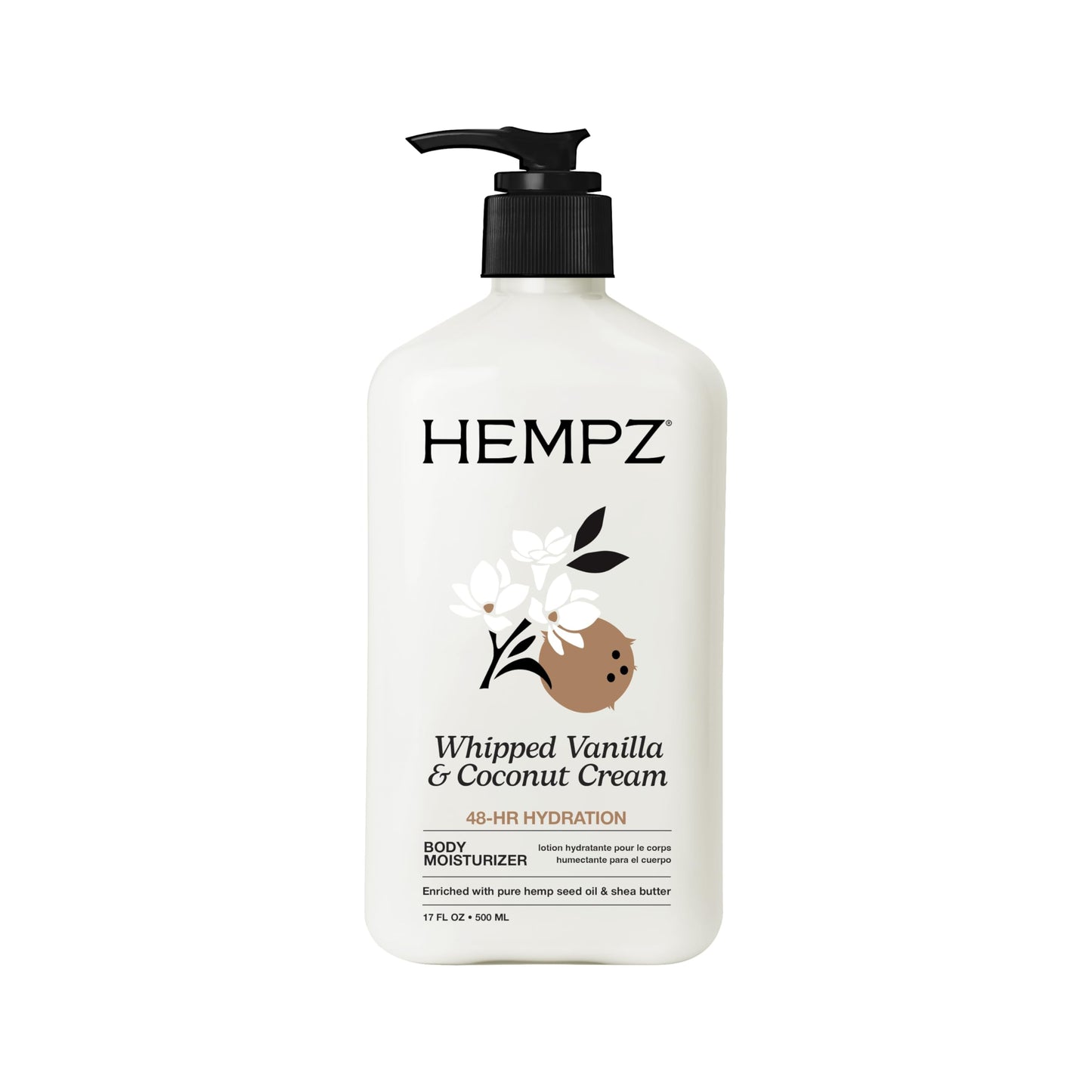 HotHempz Original, Natural Hemp Seed Oil Body Moisturizer with Shea Butter and Ginseng, Original Scent, Floral Banana, 17 Fl.Oz ( Packaging may vary )