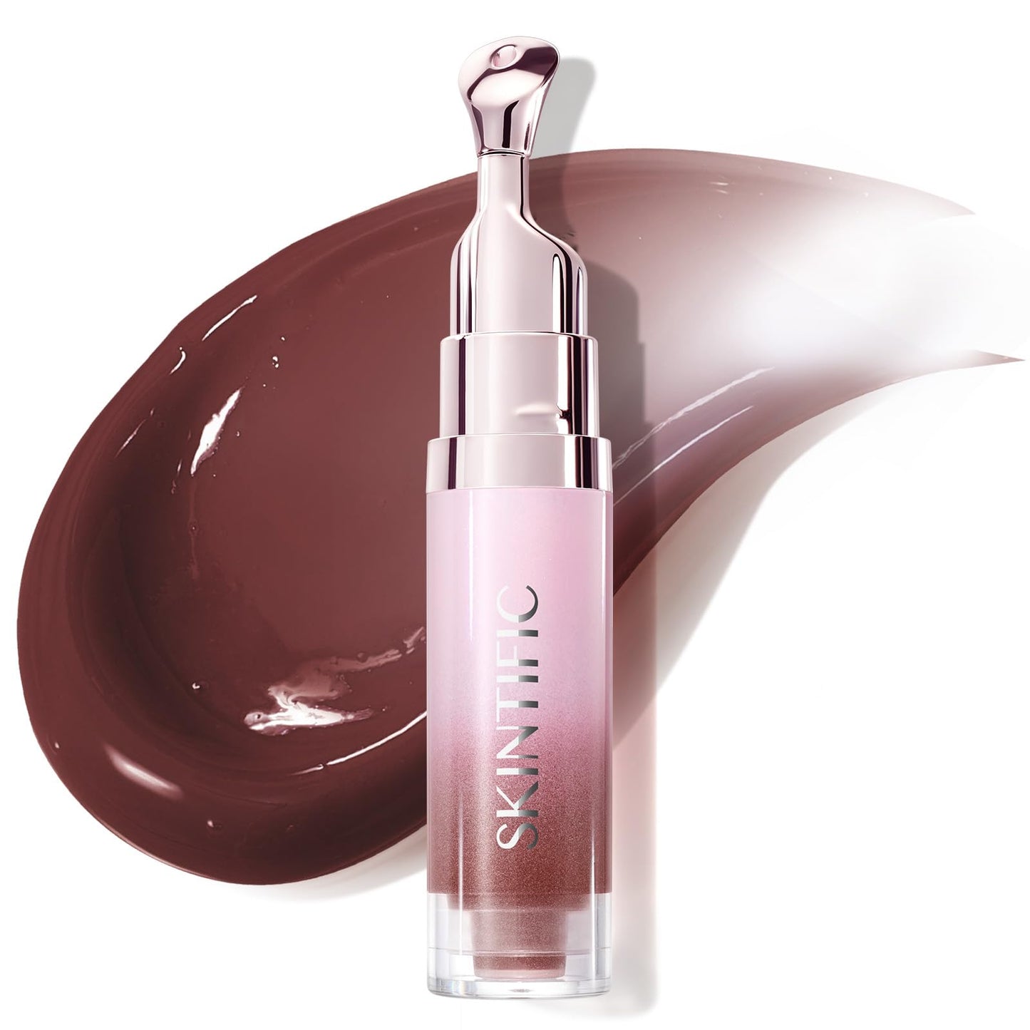 HotSKINTIFIC Brightening Lip Serum, Hydrating & Plumping (00 Clear) | Tinted Lip Gloss with Peptide, Moisturizing Lip Balm with Polypeptides & Squalane for Glossy Sheer, Smooth Lips