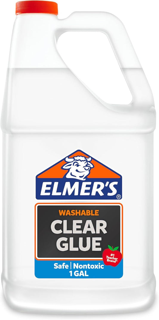 Hot Elmer's Clear Liquid School Glue, 1 Gallon, Washable, #1 Teacher Brand - Arts & Crafts, Teacher Supplies, Great for Making Slime