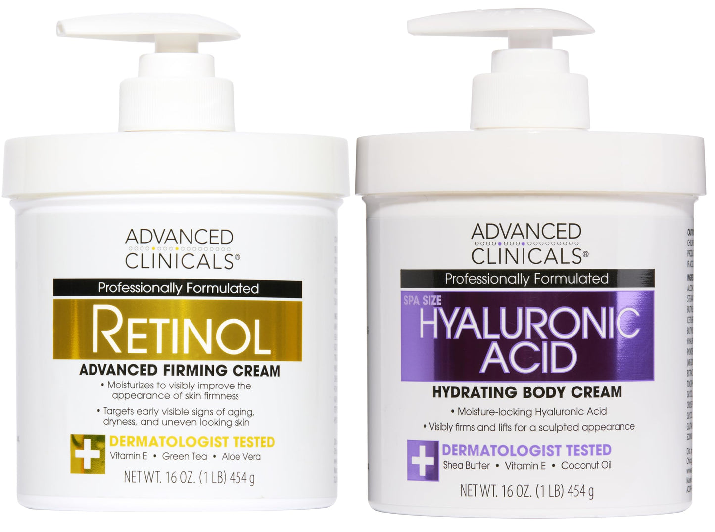 HotAdvanced Clinicals Retinol Body Lotion & Face Moisturizer | Visible Anti Aging Skin Care Retinol Body Cream For Women & Men Targets Look Of Fine Lines, Wrinkles, & Crepe Looking Dry Skin, 16 Ounce