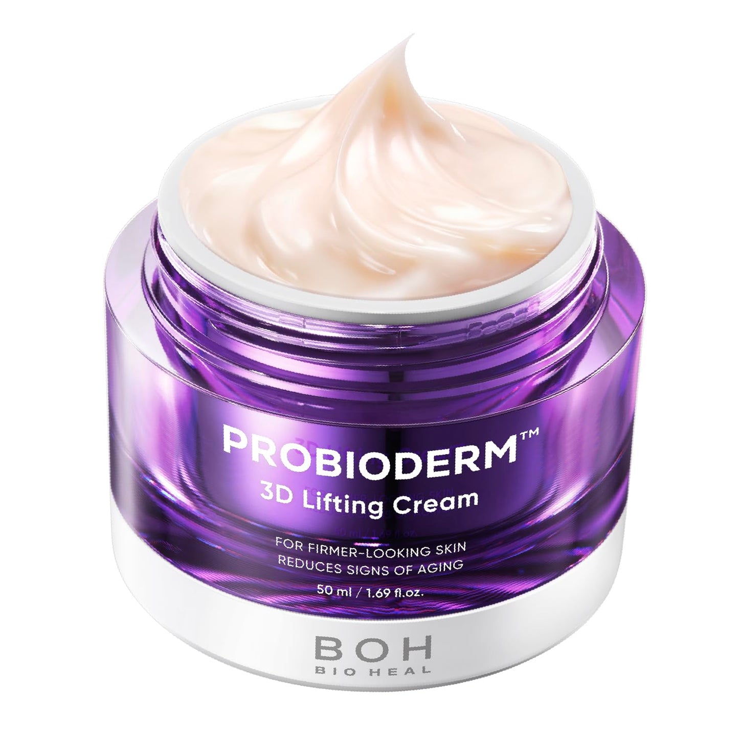 HotBIOHEAL BOH Probioderm 3D Lifting Cream 1.7 fl oz - Cardi B's Advanced Korean Facial Night Cream with 17-Peptide Complex & Probioderm for Face and Neck, Butter-Rich Texture for Perfect Slugging