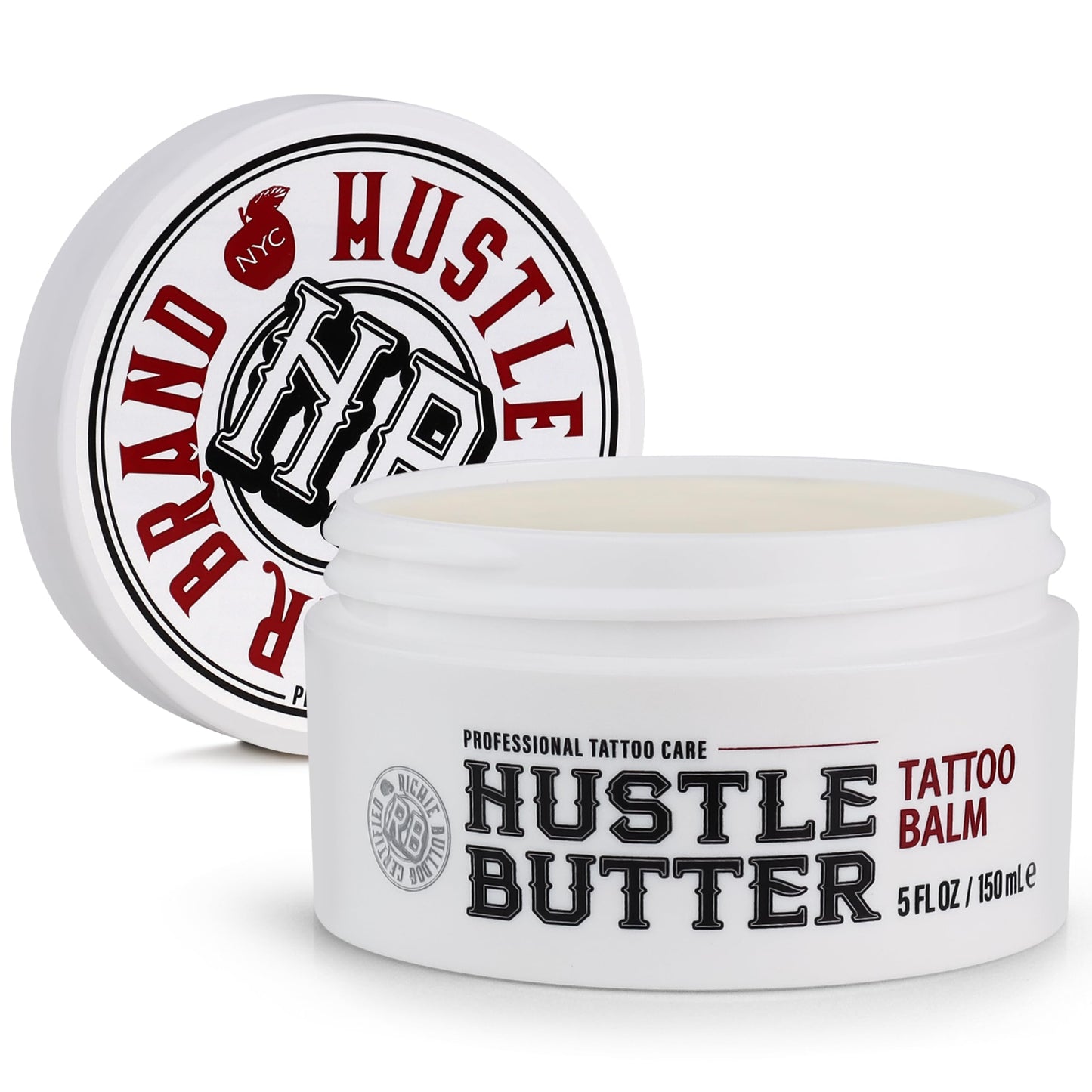 HotHustle Butter Tattoo Aftercare 5oz Tattoo Balm, Heals + Protects New Tattoos and Rejuvenates Older Tattoos - 100% Vegan Cream No-Petroleum