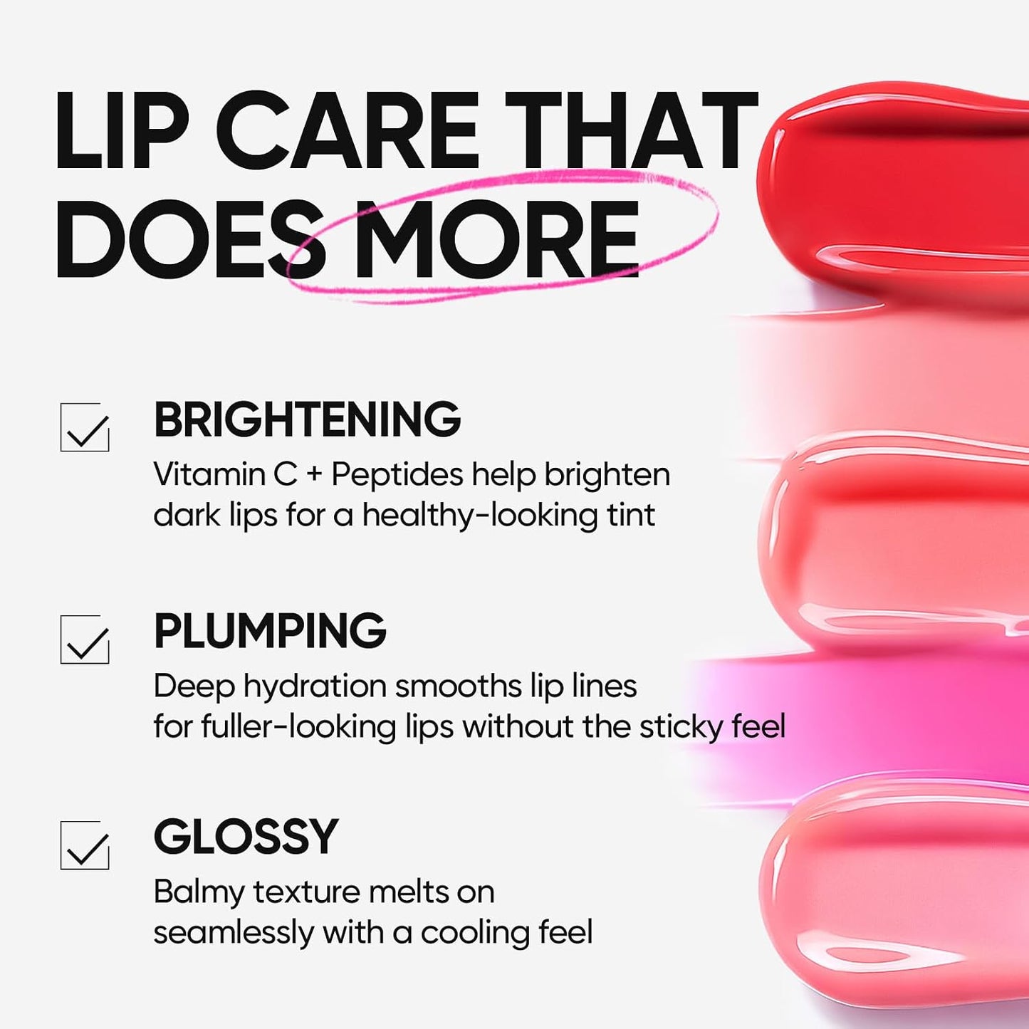 HotSKINTIFIC Brightening Lip Serum, Hydrating & Plumping (00 Clear) | Tinted Lip Gloss with Peptide, Moisturizing Lip Balm with Polypeptides & Squalane for Glossy Sheer, Smooth Lips