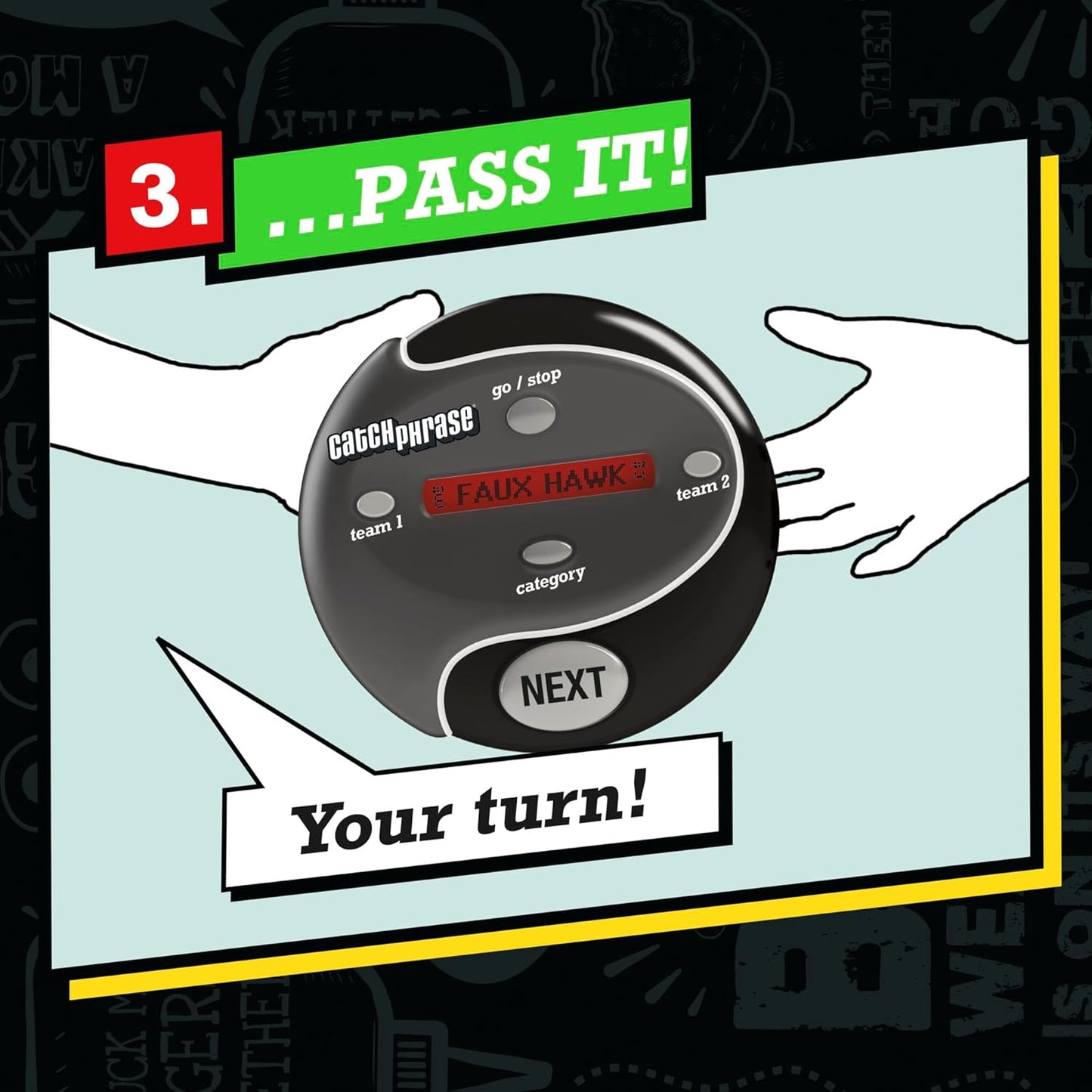 HotHasbro Gaming Catch Phrase Electronic Game | Fun Active Handheld Party Games for Adults, Teens, and Kids | 4 or More Players, 2 Teams | Portable Summer Travel Activities | Ages 12+ (Amazon Exclusive)