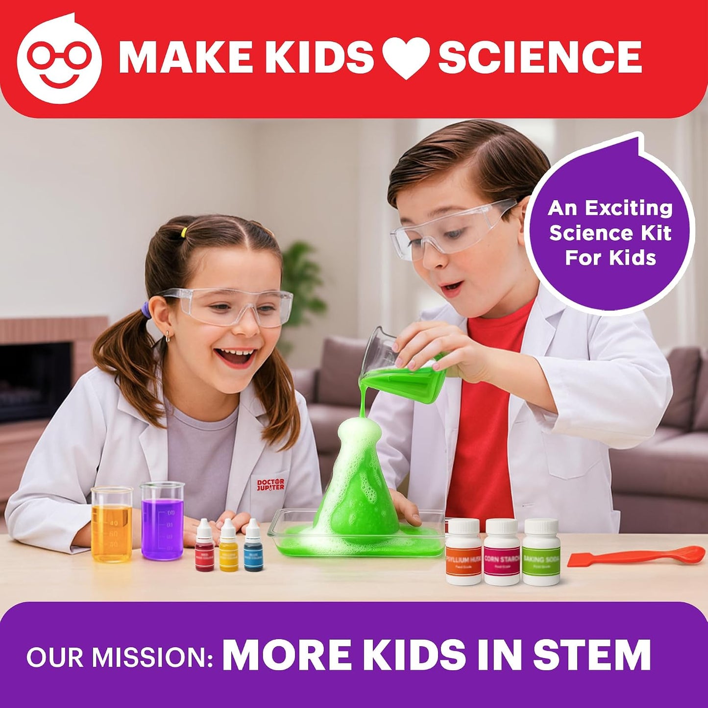 HotDoctor Jupiter My First Science Kit for Kids Ages 4-5-6-7-8 | Birthday Gift Ideas for 4+ Year Old Boys & Girls | Toy Stem Kit with 100+ Experiments | Learning & Educational Projects