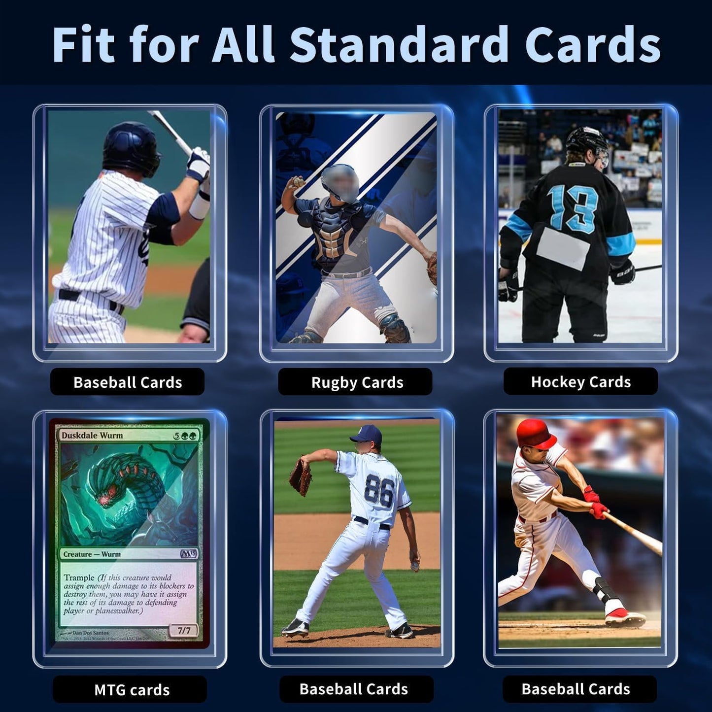 Hot400 Card Sleeves Hard Plastic, Premium Baseball Card Sleeves, 3" x 4" Trading Cards Holder, Sports Football Game Cards Protectors Top Cases (200 Hard Sleeve + 200 Soft Sleeve)