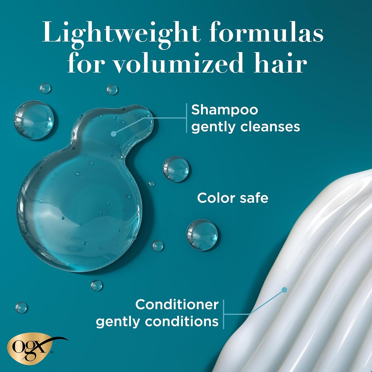 HotOGX Thick & Full + Biotin and Collagen for Hair Volume & Body, Sulfate Free Volumizing Shampoo & Conditioner Set for Fine & Thinning Hair, Nutrient-Infused, Vitamin B7, 13 fl oz, 2 Pack