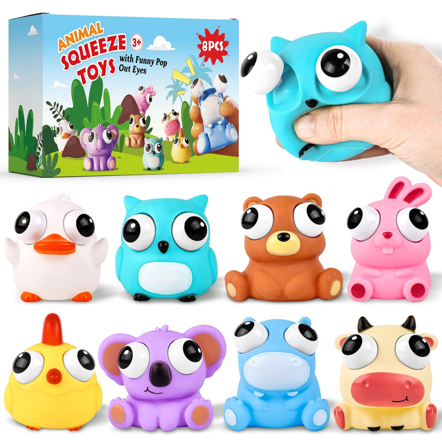 HotVESPRO 12 Pack Fidget Stress Balls for Adults, Cute Octopus Stress Ball | Stress Sensory Stress Ball, Bulk Squishy Squeeze Ball Toys Set for Classroom Prizes and Birthday Party Favors