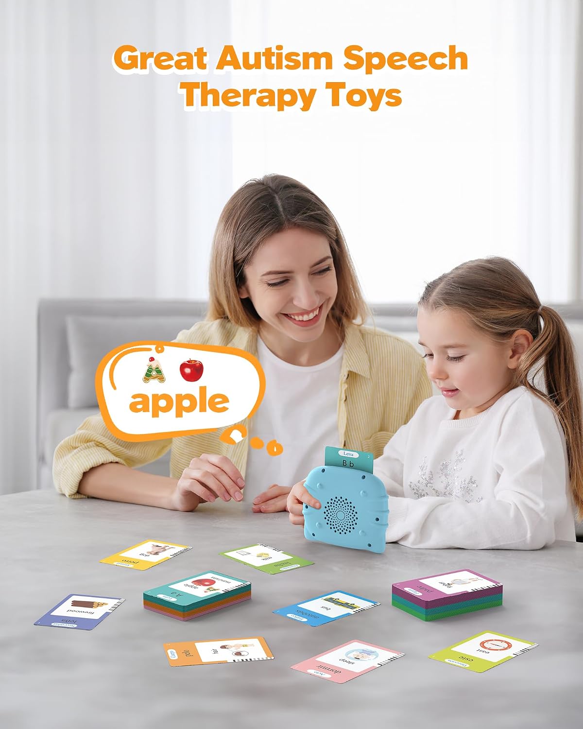 Hot Airbition Bilingual Spanish and English Talking Flash Cards for Ages 2+ | 510 Words, Pocket Speech Therapy Toy with 31 Themes, Montessori Language Learning Toy, Sensory Learning Kit for Children