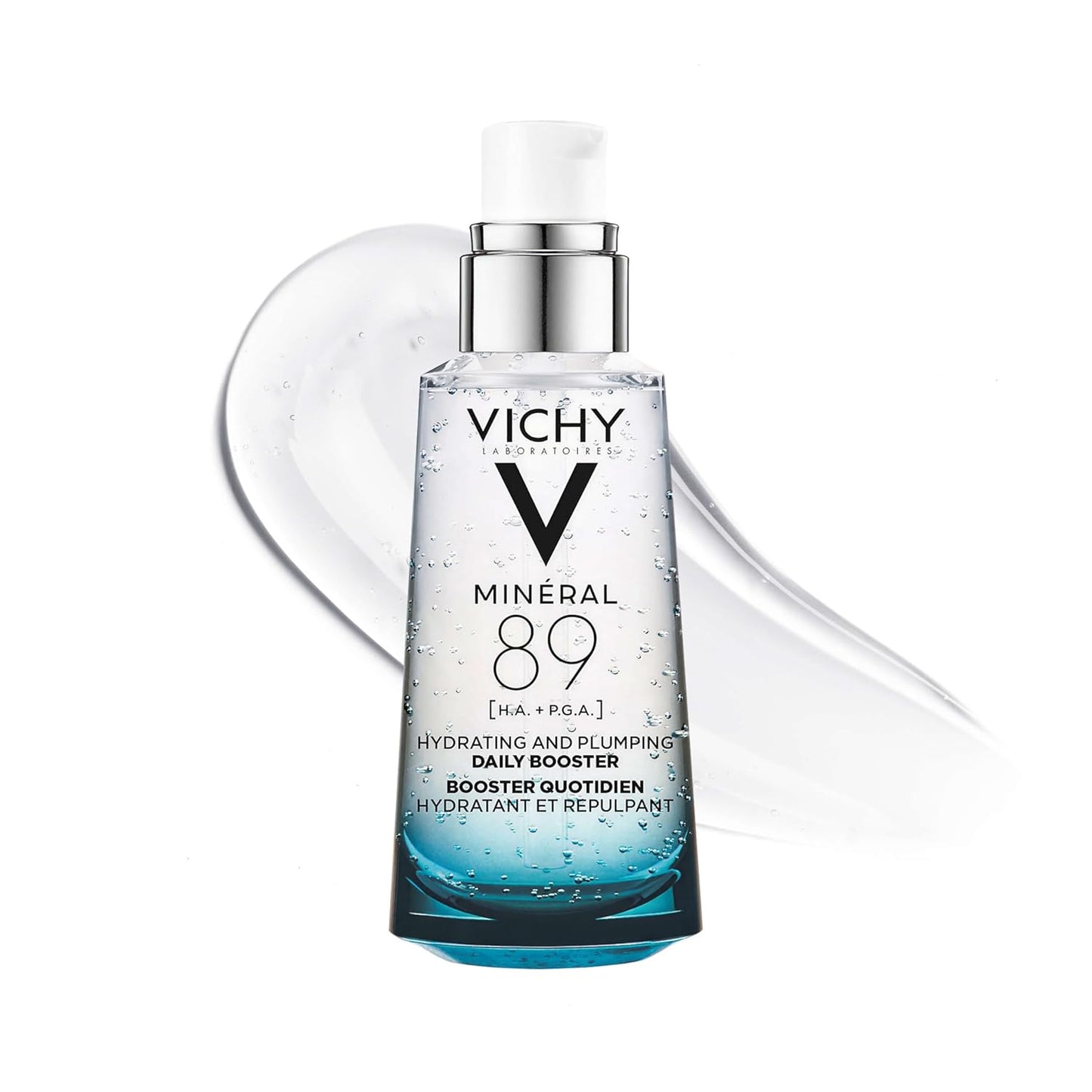 HotVichy Mineral 89 Booster, Pure Hyaluronic Acid Serum for Face with Polyglutamic Acid for Skin Barrier Repair, Plumps & Hydrates, Lightweight Hydrating Serum, Oil-Free, Non-Sticky