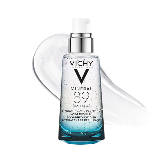 HotVichy Mineral 89 Booster, Pure Hyaluronic Acid Serum for Face with Polyglutamic Acid for Skin Barrier Repair, Plumps & Hydrates, Lightweight Hydrating Serum, Oil-Free, Non-Sticky