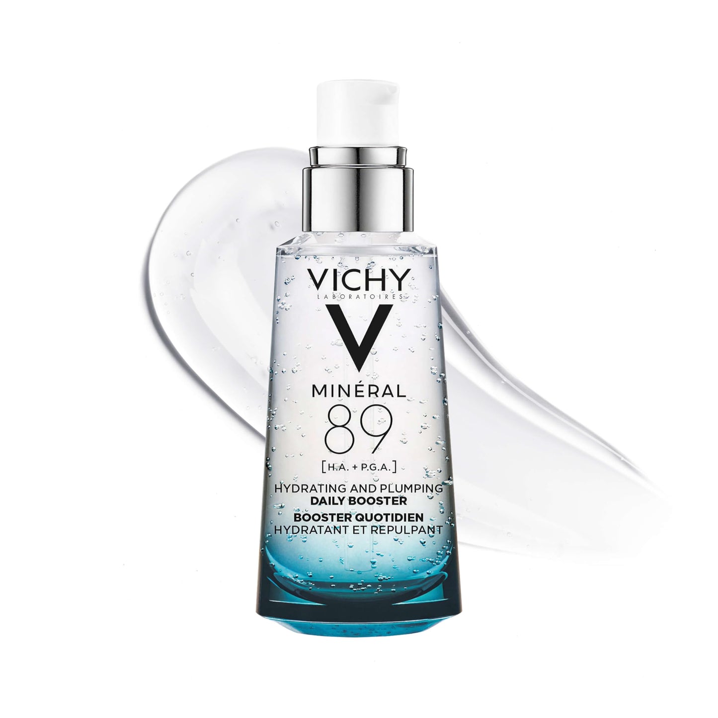 HotVichy Mineral 89 Booster, Pure Hyaluronic Acid Serum for Face with Polyglutamic Acid for Skin Barrier Repair, Plumps & Hydrates, Lightweight Hydrating Serum, Oil-Free, Non-Sticky