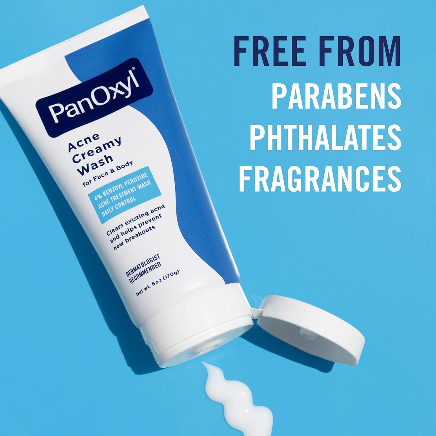 HotPanOxyl Antimicrobial Acne Creamy Wash, 4% Benzoyl Peroxide, 6 Ounce