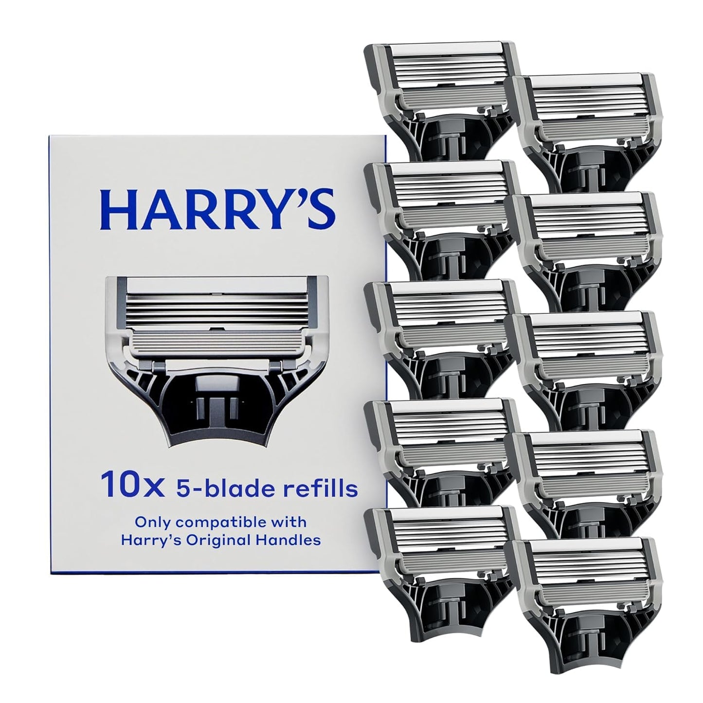 HotHarry's Original Razor Blades for Men - 14 Count - Premium Razor Blade Refill Cartridges - German Engineered