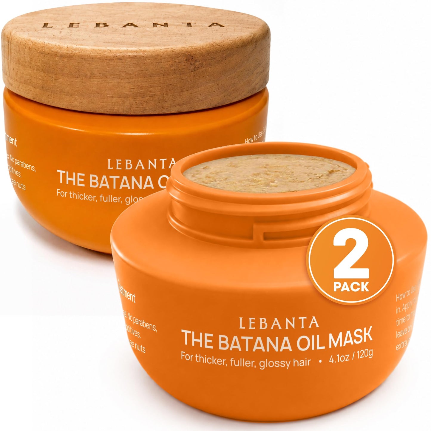 HotLebanta Raw Batana Oil for Hair - 100% Pure, Organic 4oz Batana from Honduras for Fuller, Thicker-Looking Hair - Unrefined Cold Pressed Cosmetic Scalp Oil & Hair Mask, Gift for Women (1 Pack)