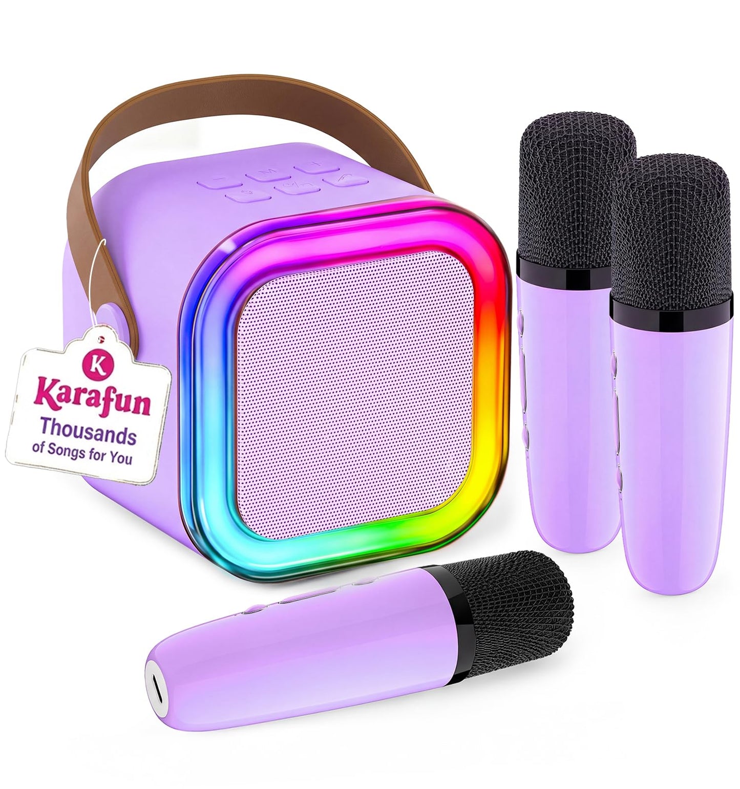 HotIROO Mini Karaoke Machine for Kids, 2026 TOP Toys Birthday Gifts Ideas for Girls Ages 4, 5, 6, 7, 8, 9, 10, 12+ Years Old, Portable MP3 Player with 2 Wireless Mics for Family Home Party