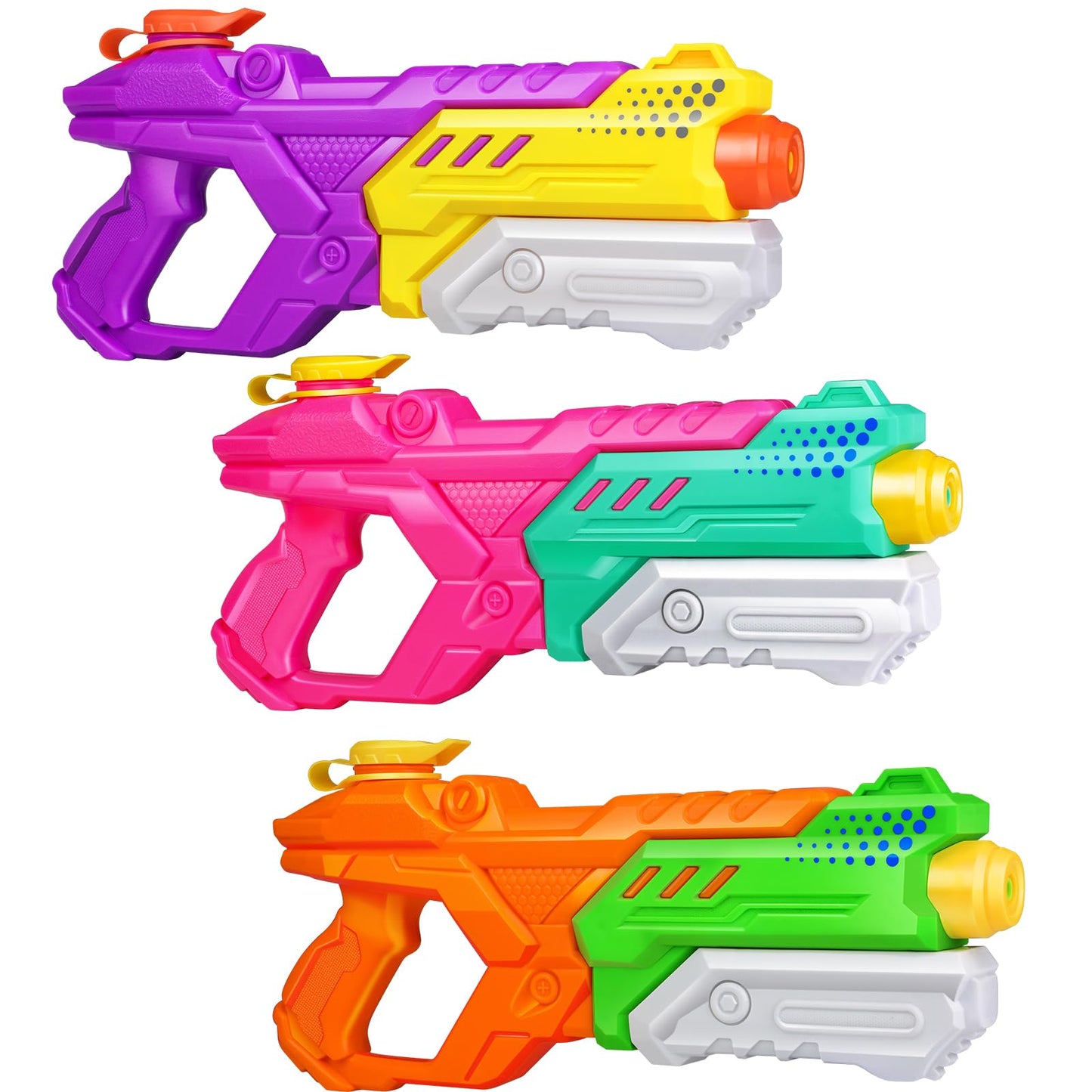 HotQuanquer 3 Pack Water Guns for Kids Adults - 600CC Squirt Water Toy Gun Super Blaster Soaker Long Range High Capacity Summer Swimming Beach Outdoor Water Fighting Play Pool Toys for Boys Girls (Blue)
