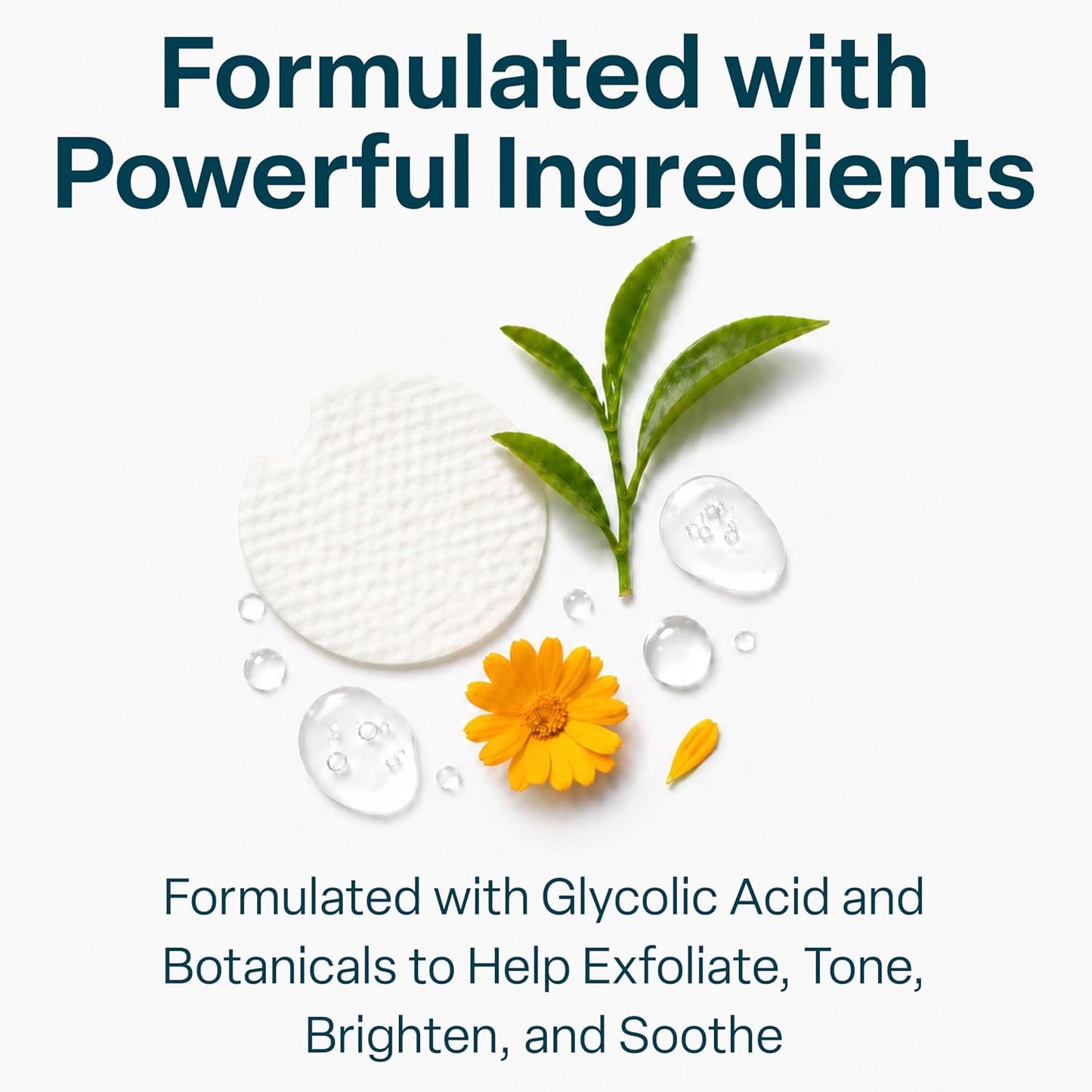 HotQRxLabs Glycolic Acid Pads - 20% Resurfacing Pads AHA for Face & Body - Exfoliates Skin Surface and Reduces Appearance of Fine Lines and Wrinkles - Acne Treatment Clearing - Daily Pads - 50ct