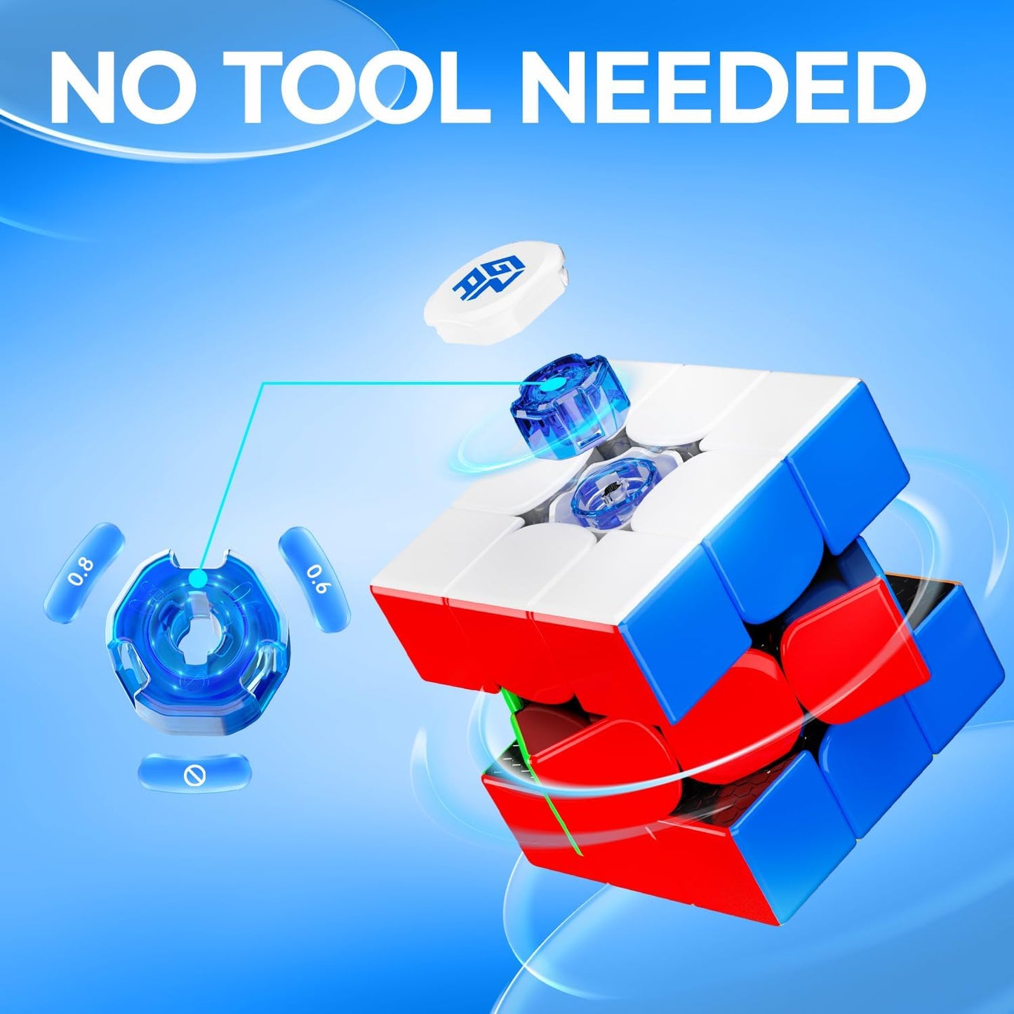 Hot GAN 356 R S, 3x3 Speed Cube Gans 356RS Magic Cube Non-Magnetic (Stickerless)