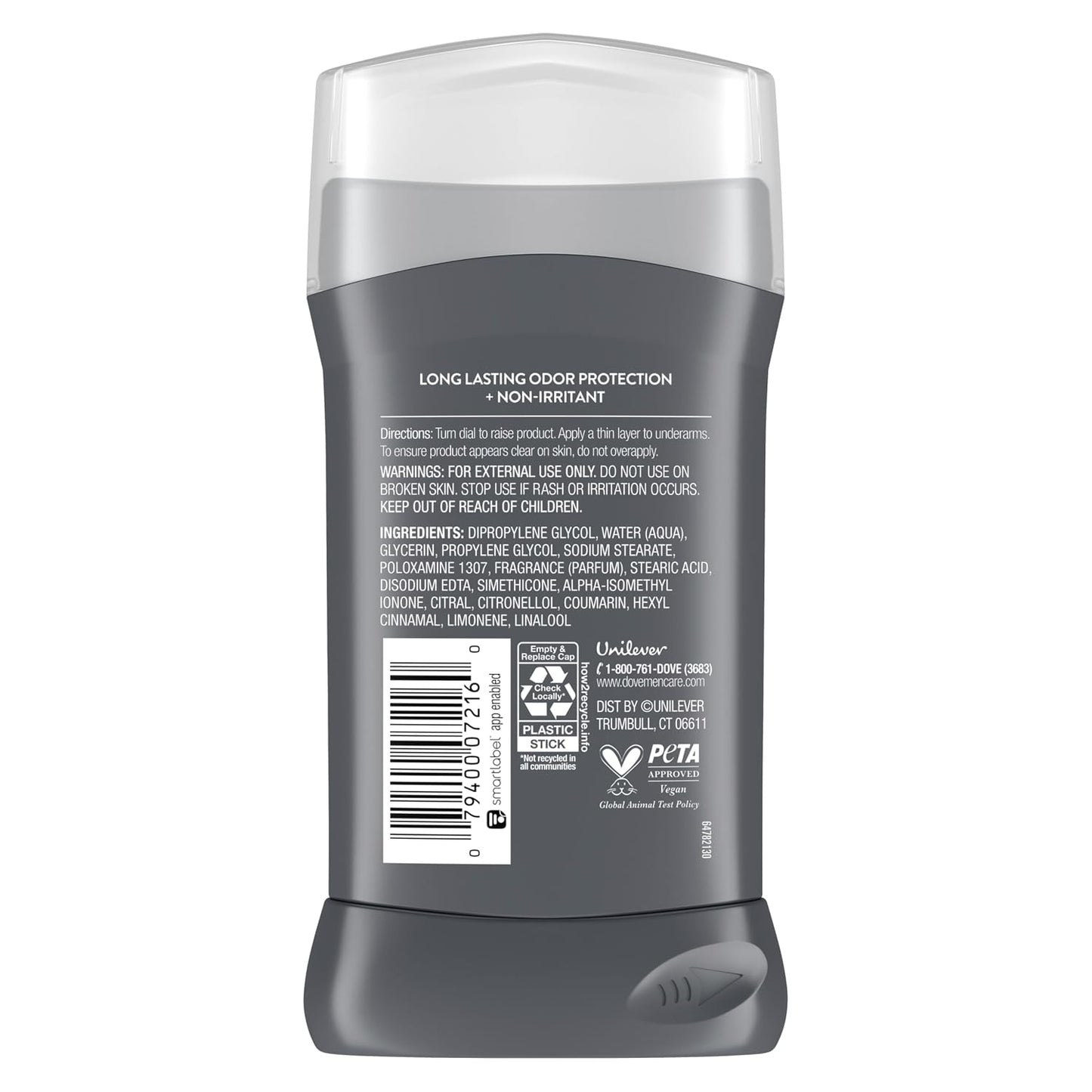 HotDOVE MEN + CARE Deodorant Stick for Men Clean Comfort 4 Count Aluminum Free 72-Hour Odor Protection Mens Deodorant with 1/4 Moisturizing Cream 3 oz (Pack of 4)