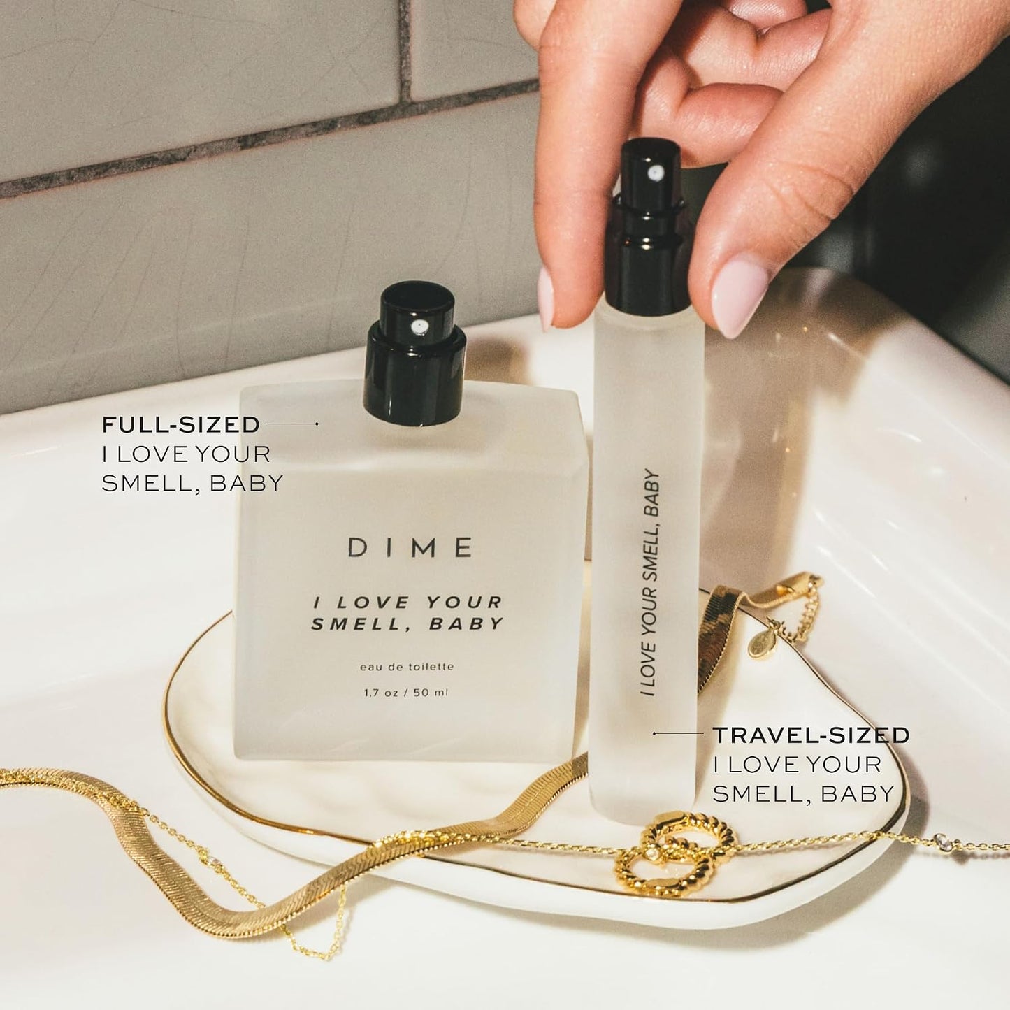 Hot DIME Beauty I Love Your Smell, Baby Travel Perfume, Sparkling Berry Perfume for Women with Sparkling Pomegranate, Sweet Red Berries & Vanilla, Eau de Toilette Spray, Vegan, 0.34 oz / 10 ml