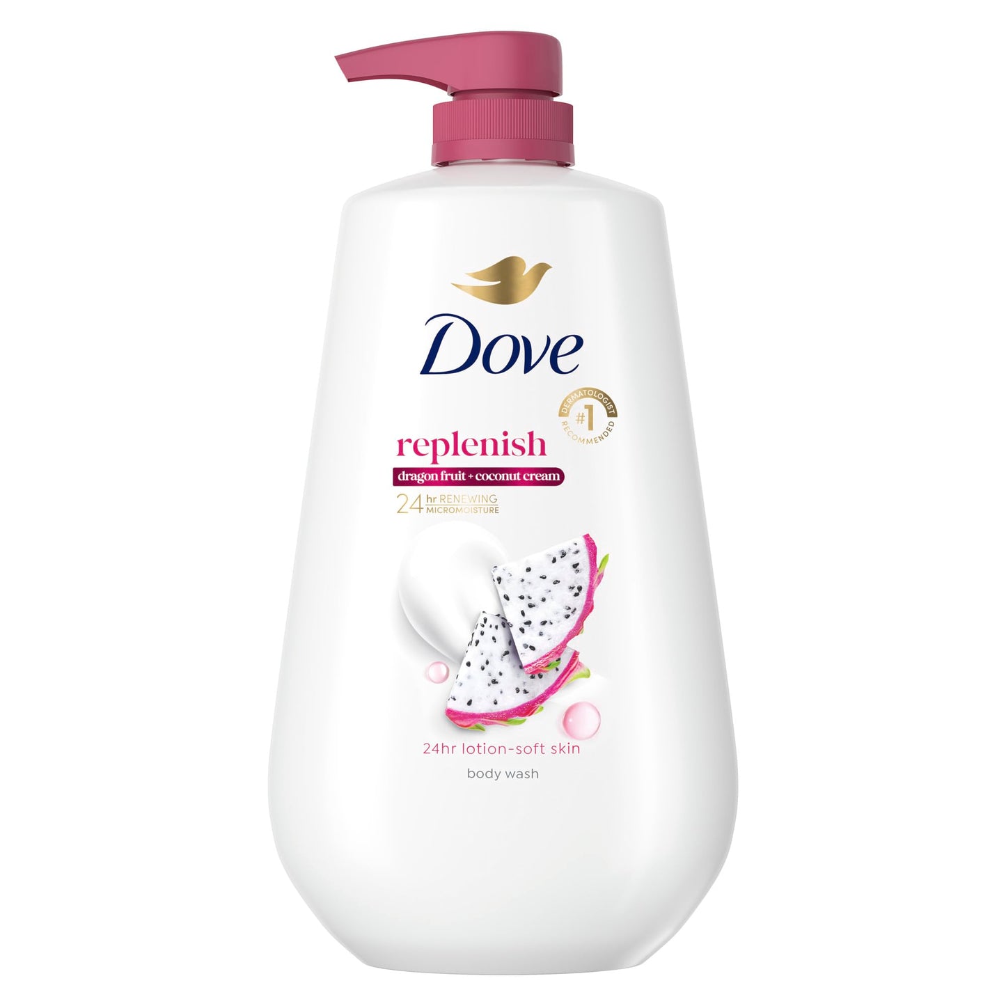 HotDove 24hr Lotion Body Wash Renew Peony & Rose Oil, 30.6 oz | Hydrating body wash with MicroMoisture for 24-hour soft, healthy-looking skin