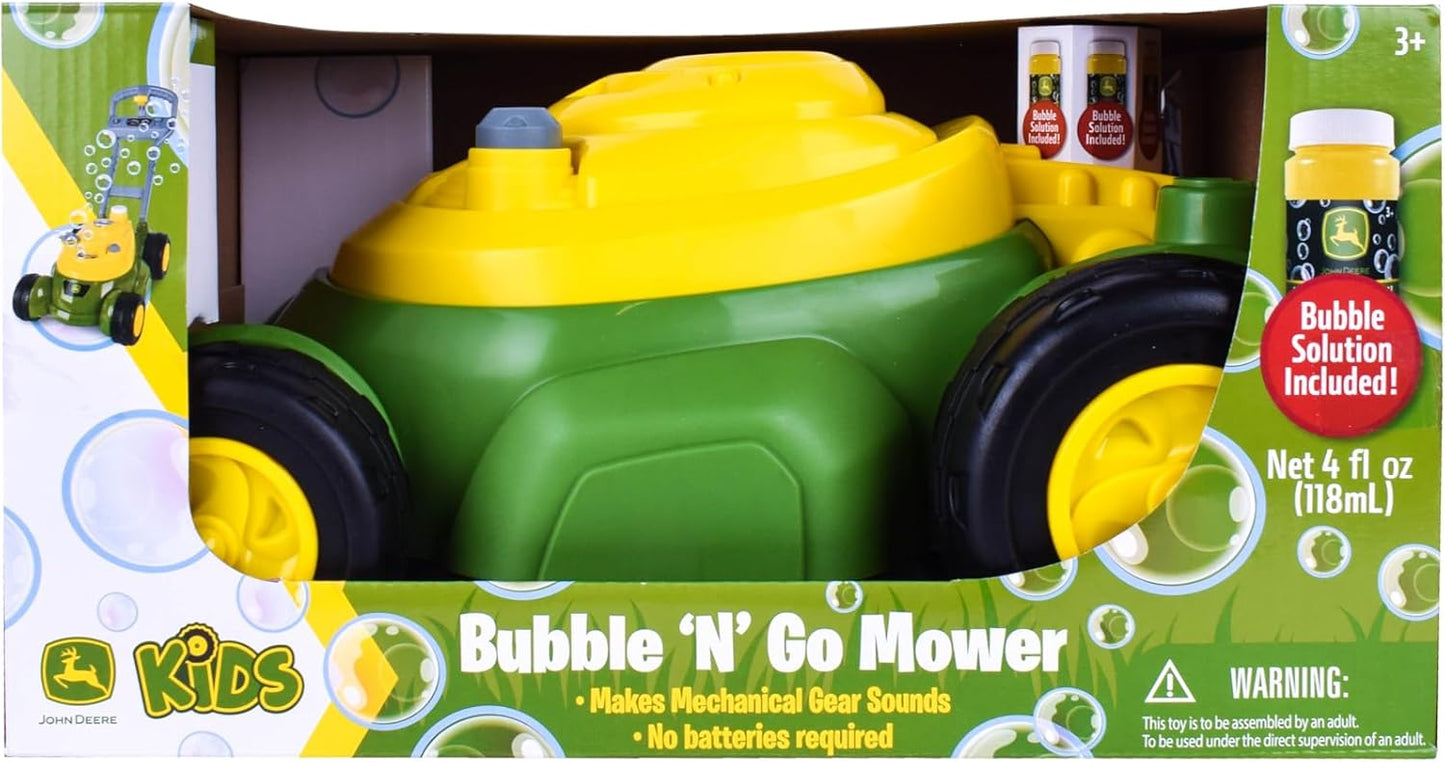 HotJohn Deere Bubble Lawn Mower for Toddlers, Bubble Blowing Machines, Indoor and Outdoor Gardening Toy, Birthday, Party Favor for Preschool Girls and Boys, No Batteries Required, 2+