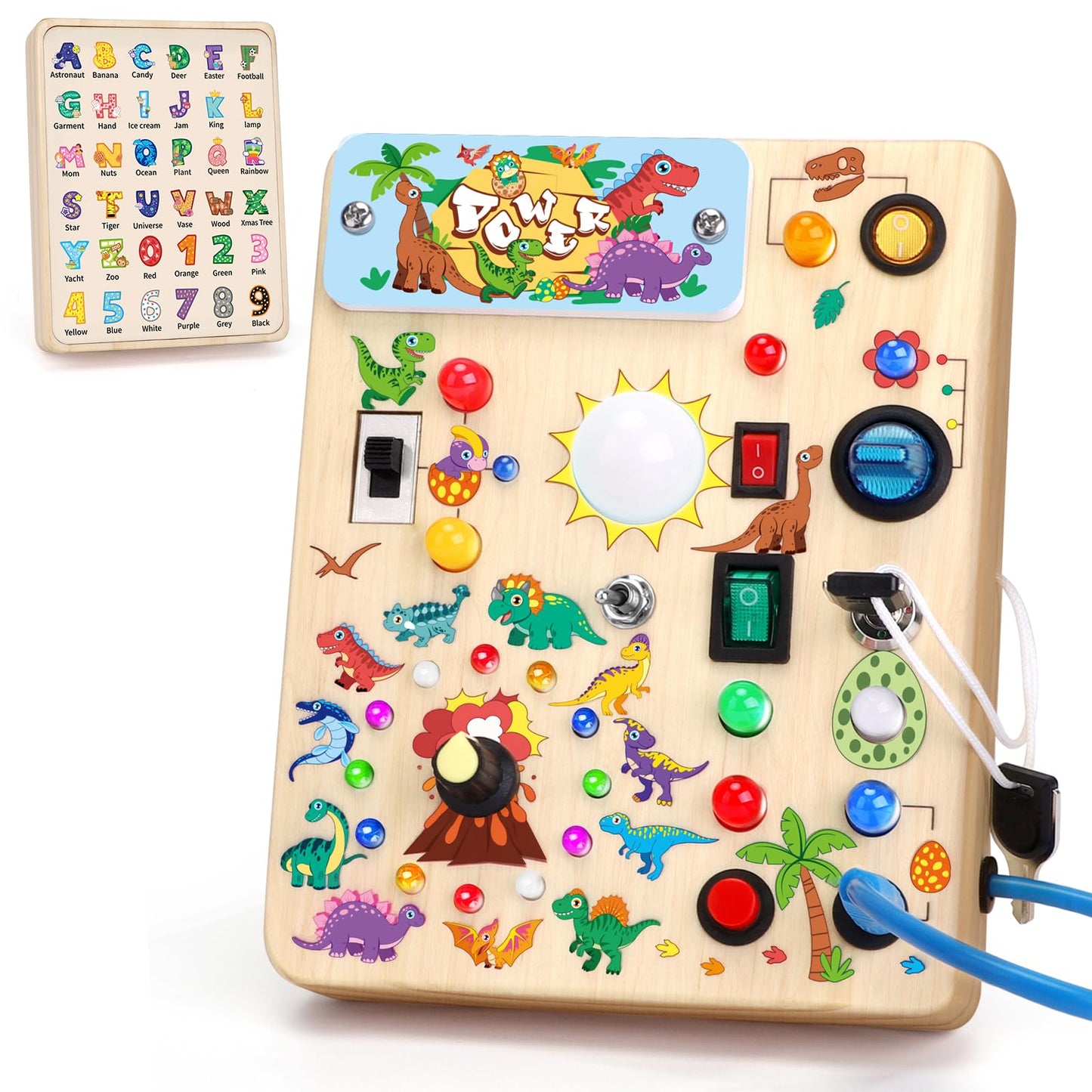 HotGrarain Busy Board for Toddlers - Montessori Educational Toy for 1-3 Year Old Boys & Girls | Travel-Friendly Sensory Learning Activity | Ideal for Kids with Autism(Clocks Busy Board)