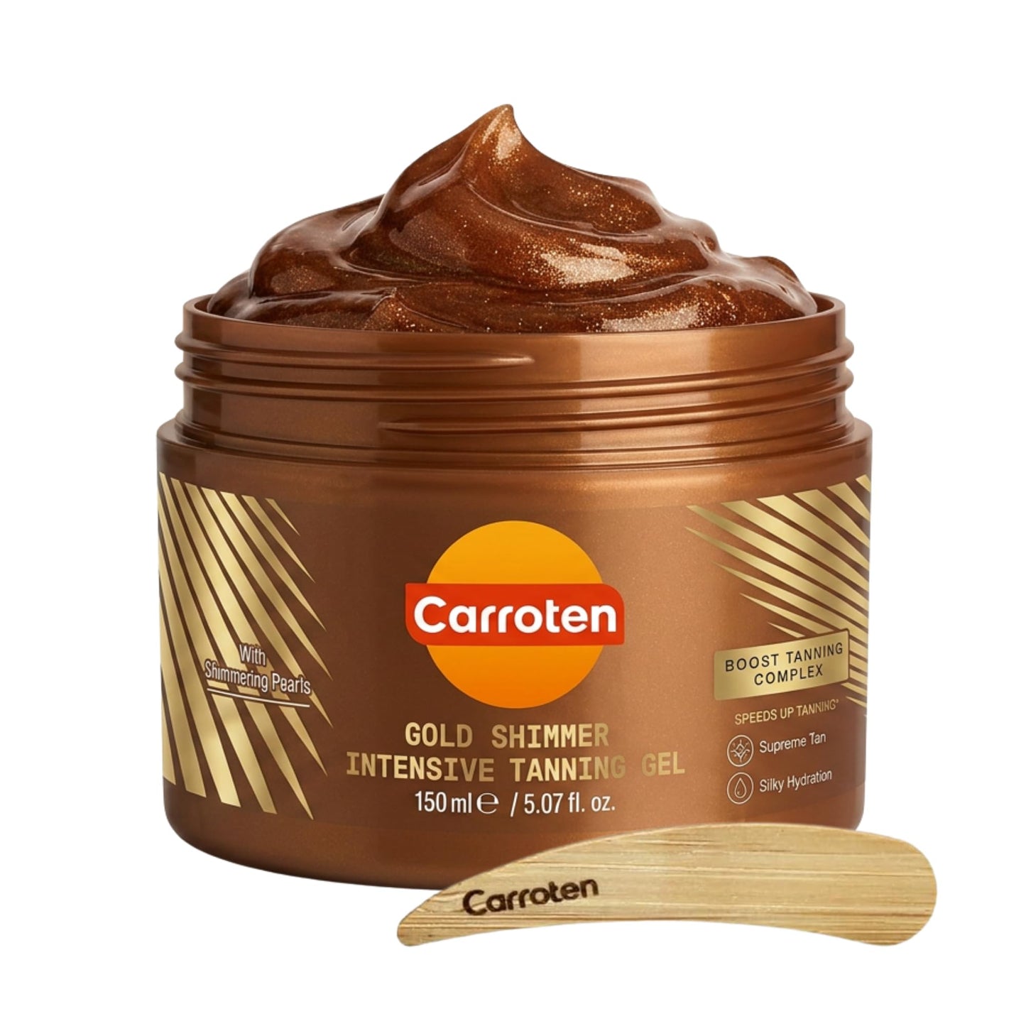 HotCarroten Intensive Tanning Gel | Browning Tan Accelerator | Non-Greasy, Water-Resistant with Carrot and Coconut Oil | Vitamin A & E For Moisture & Hydration | Made in Greece | 5 Fl Oz