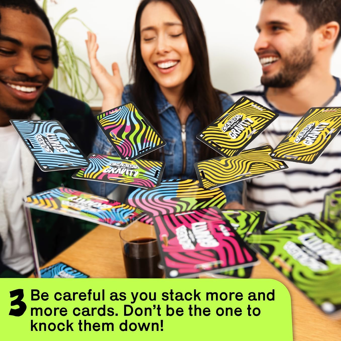 Hot Big Potato Cards vs Gravity: Ultimate Stacking & Balancing Card Game | Waterproof Board Game for Family Fun, Holidays & Game Nights | 2-4 Players