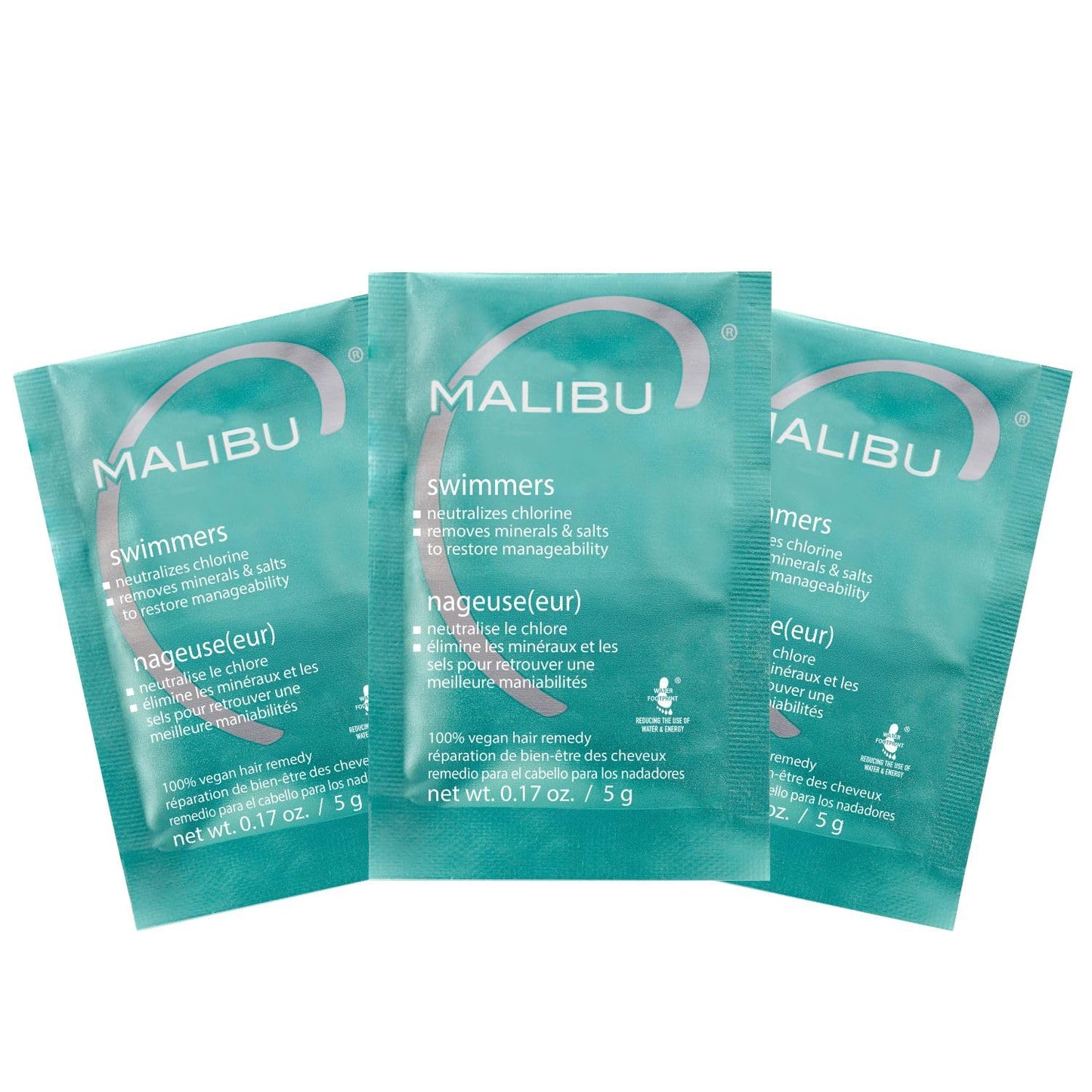HotMalibu C Swimmers Wellness Remedy & After Pool Hair Care - Restoring & Hydrating Swim Treatment with Vitamin C Complex - Protects Against Discoloration from Chlorine, Salt Water & Build Up (3 Packets)